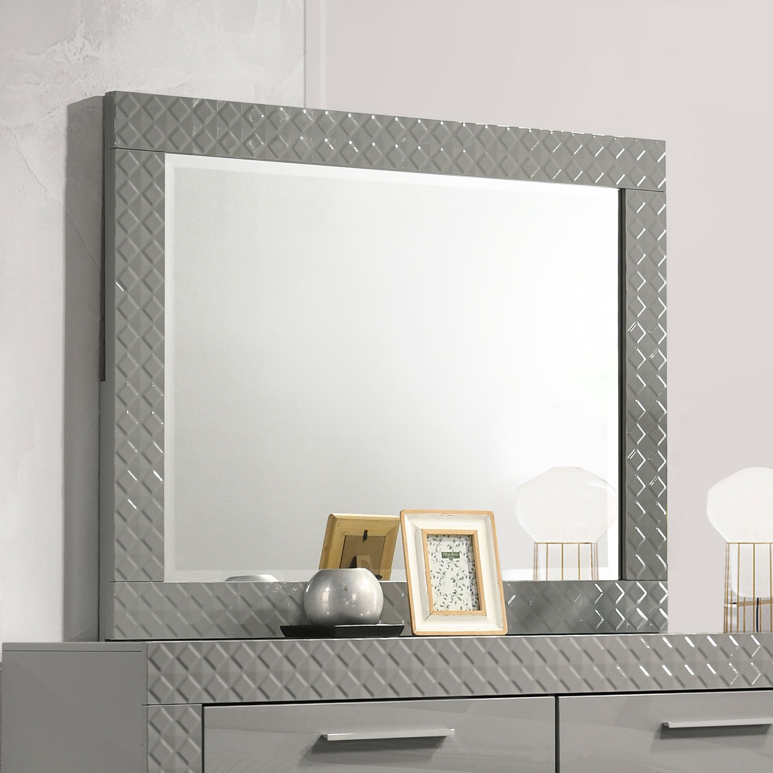 Ives Dresser Mirror Grey High Gloss-