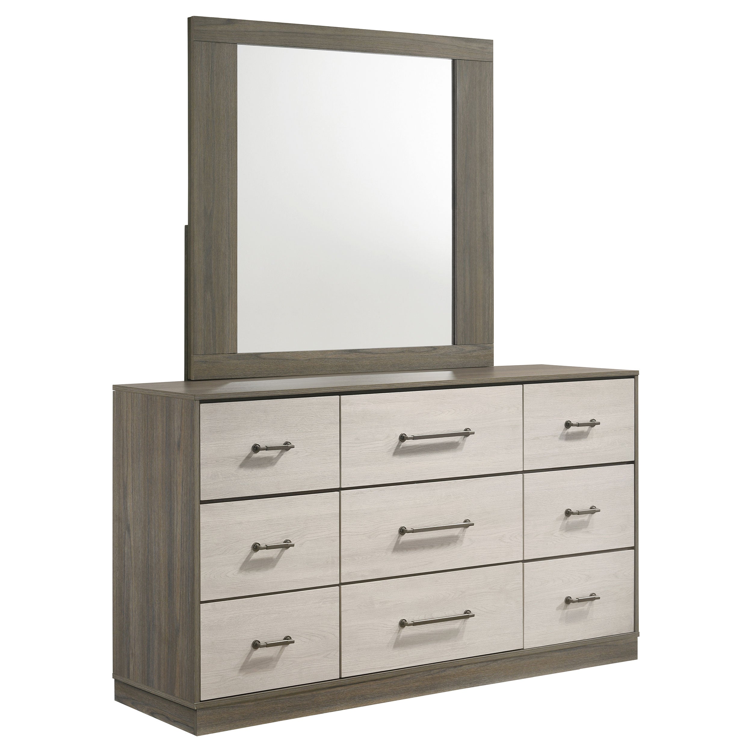 Fenwick 9-drawer Dresser with Mirror Grey Oak-