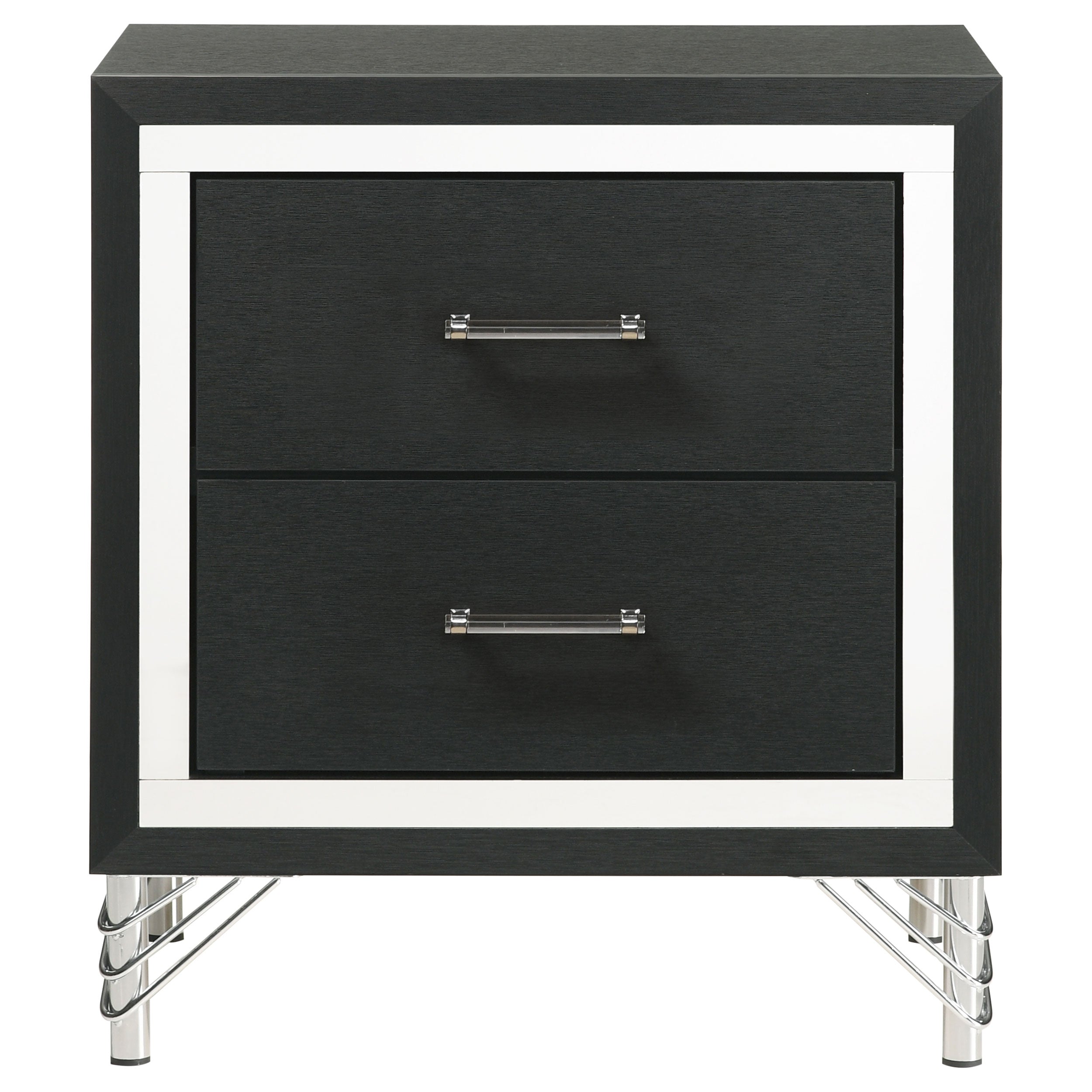 Lucia 2-drawer Nightstand Bedside Table Black-