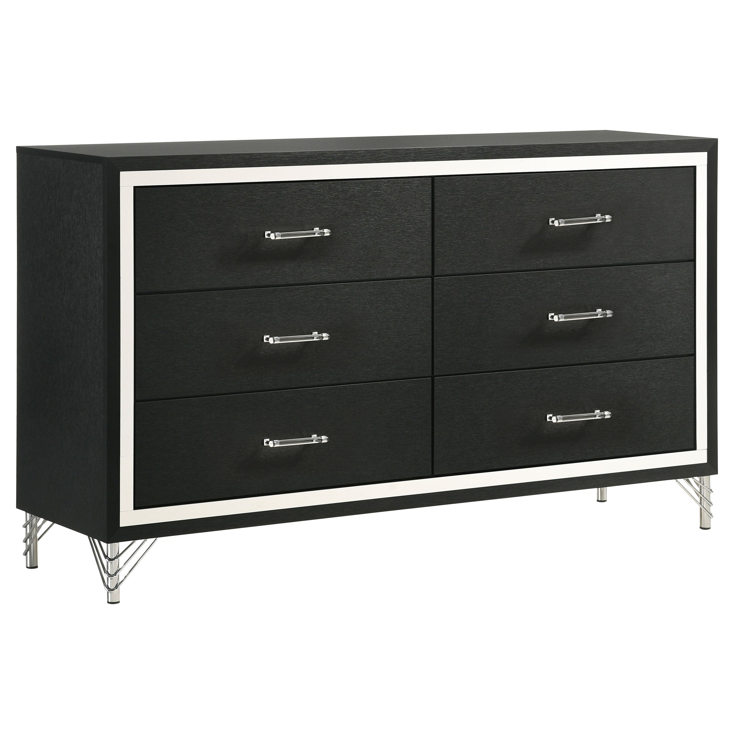 Lucia 6-drawer Dresser Cabinet Black-