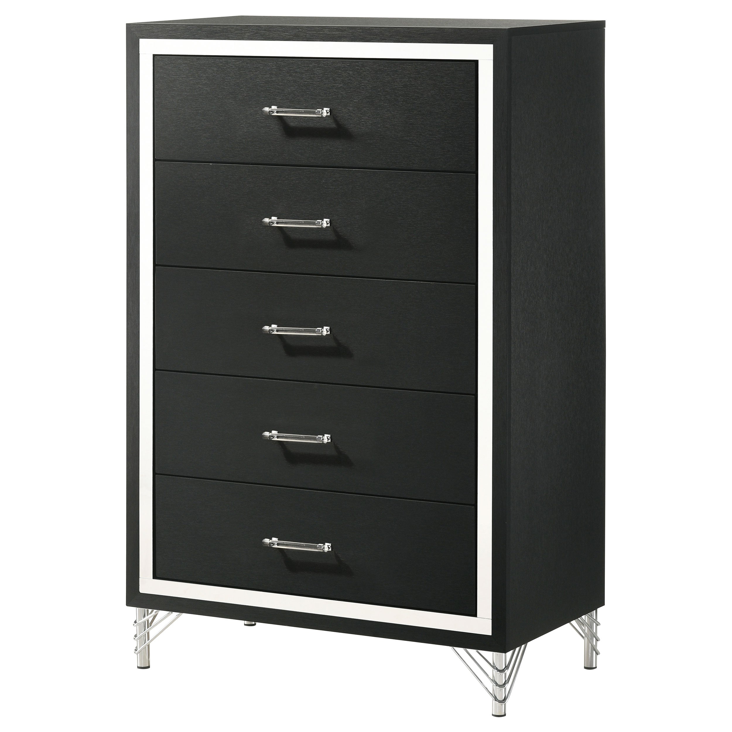 Lucia 5-drawer Bedroom Chest of Drawers Black-