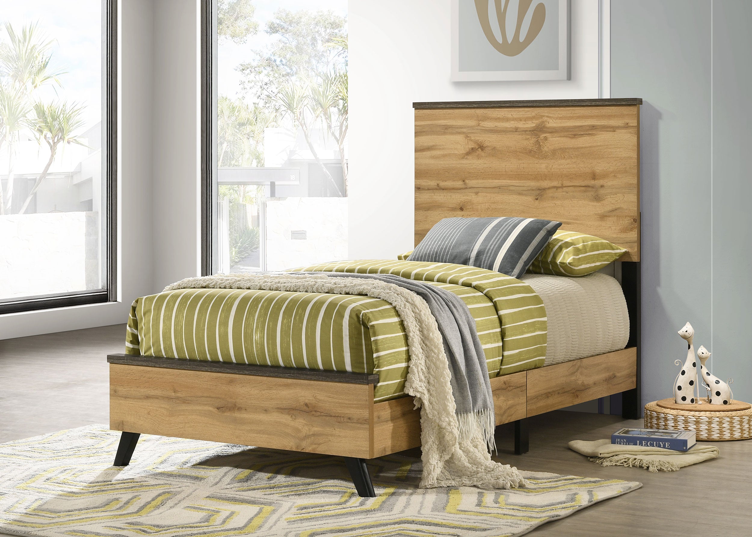 Kaywood 52-inch Twin Panel Bed Natural Pine-