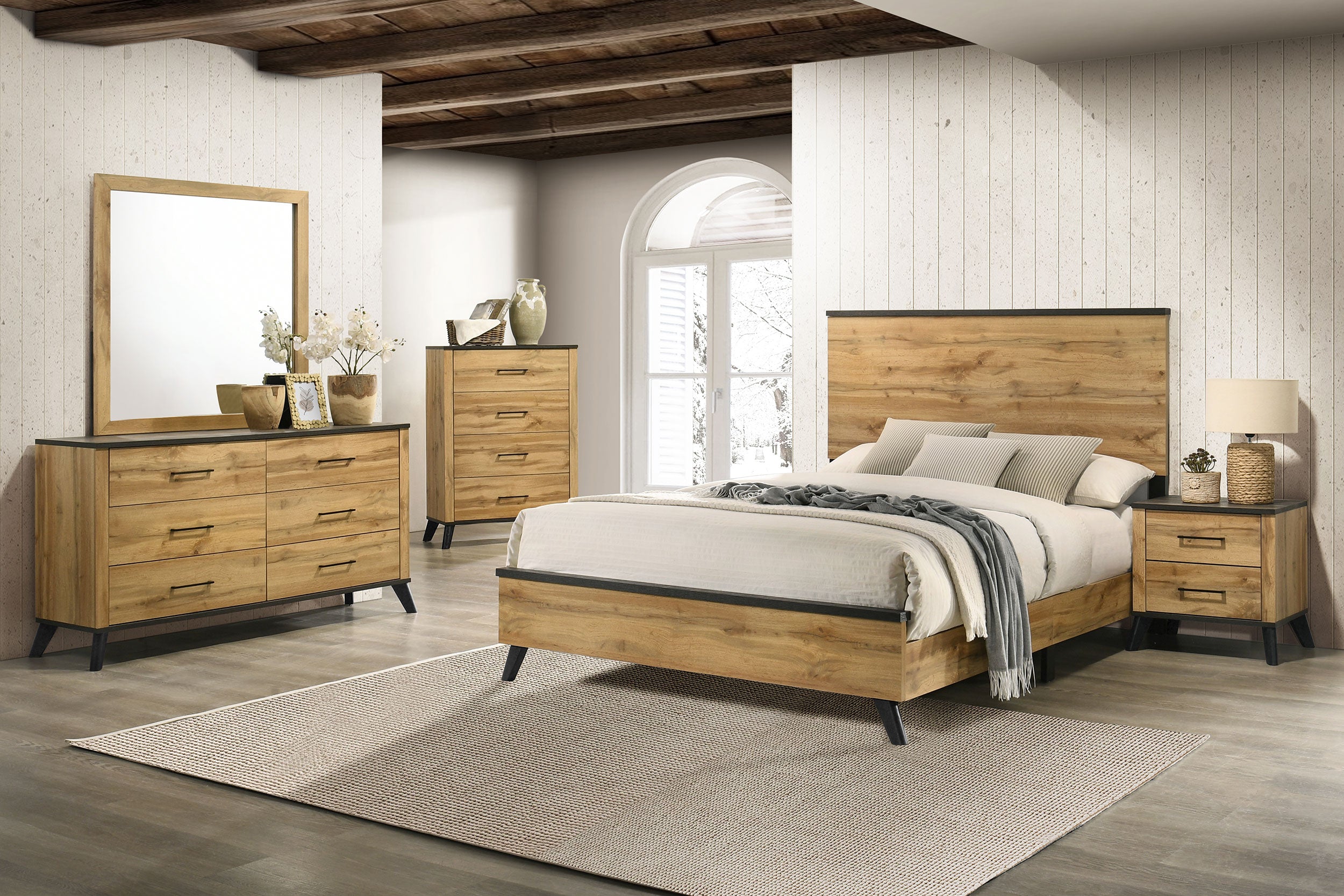 Kaywood 2-drawer Nightstand Bedside Table Natural Pine-