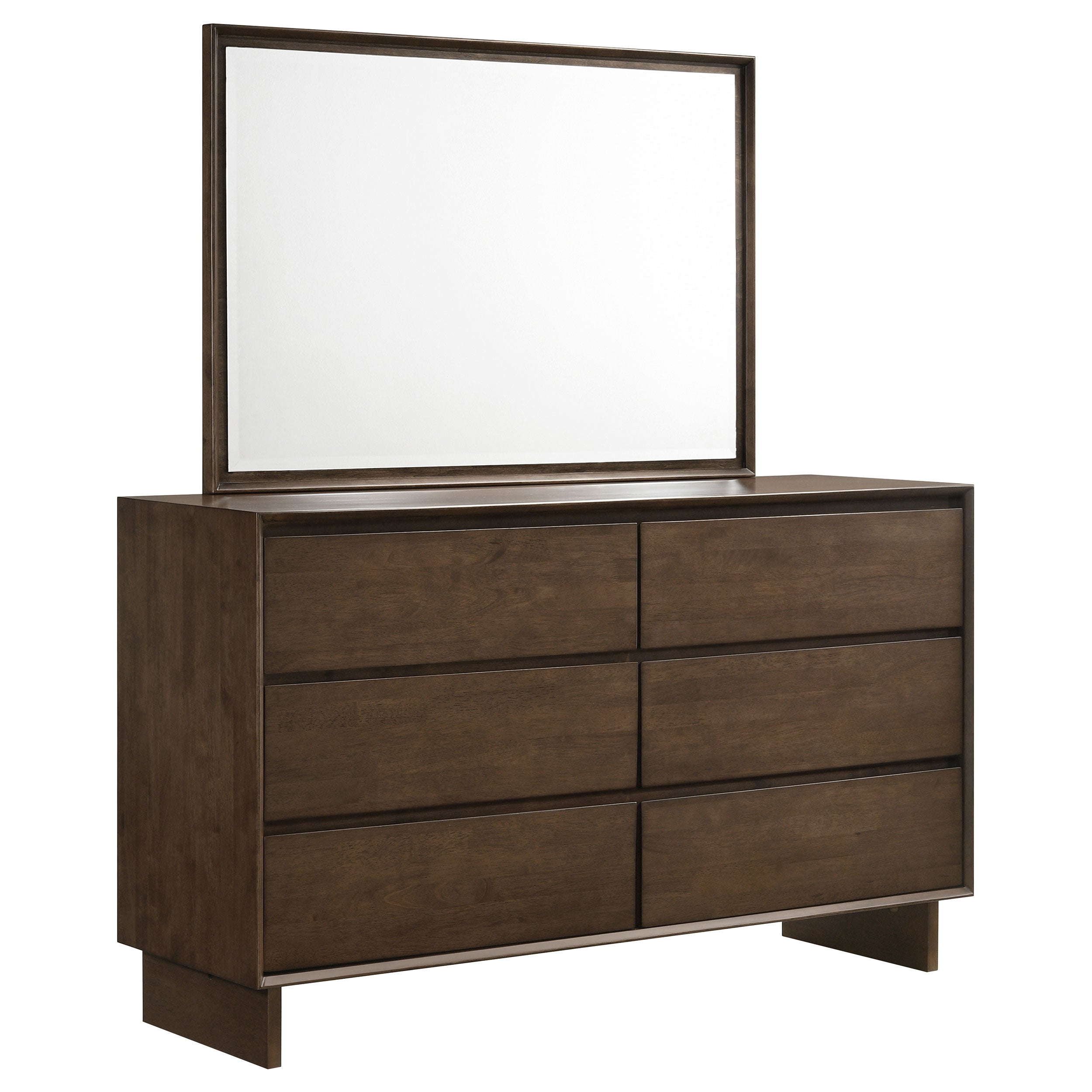 Glenwood 6-drawer Dresser and Mirror Warm Brown-