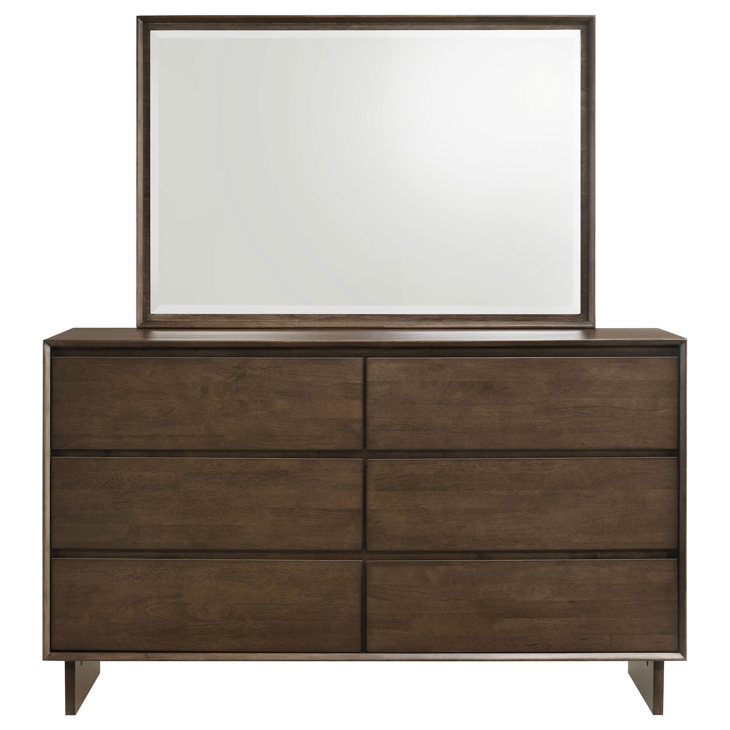 Glenwood 6-drawer Dresser and Mirror Warm Brown-