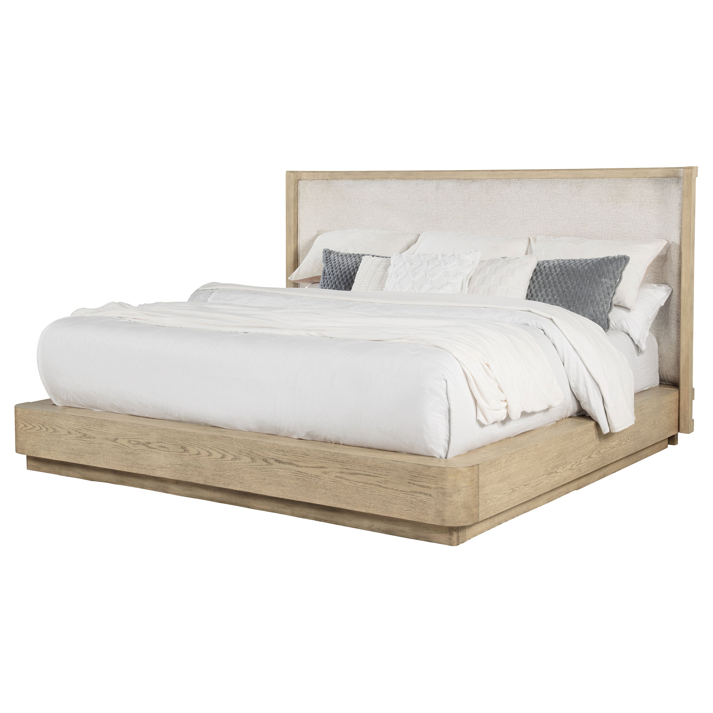Kailani 52-inch Queen Wingback Bed Beige Oak-