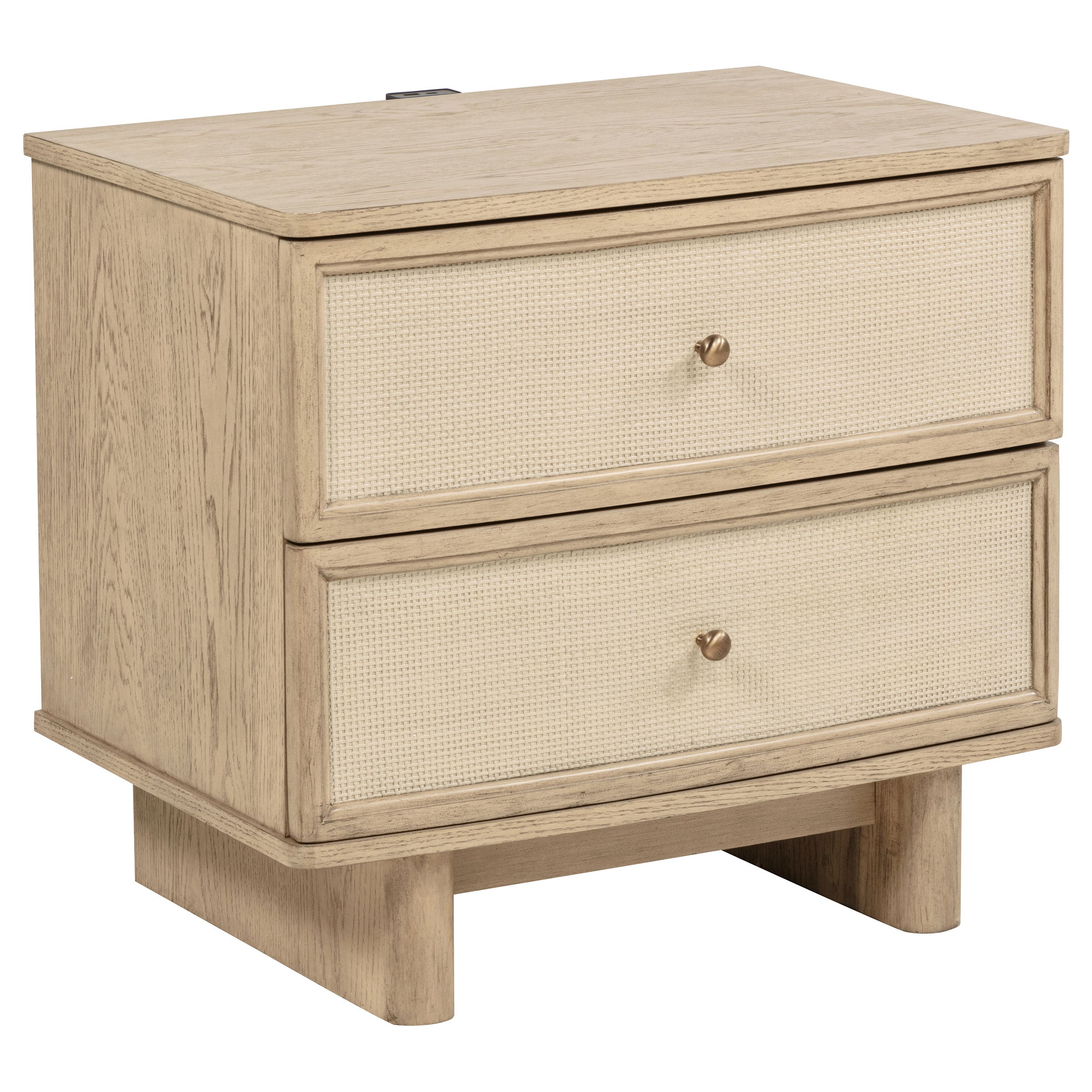Kailani 2-drawer Nightstand Bedside Table Beige Oak-