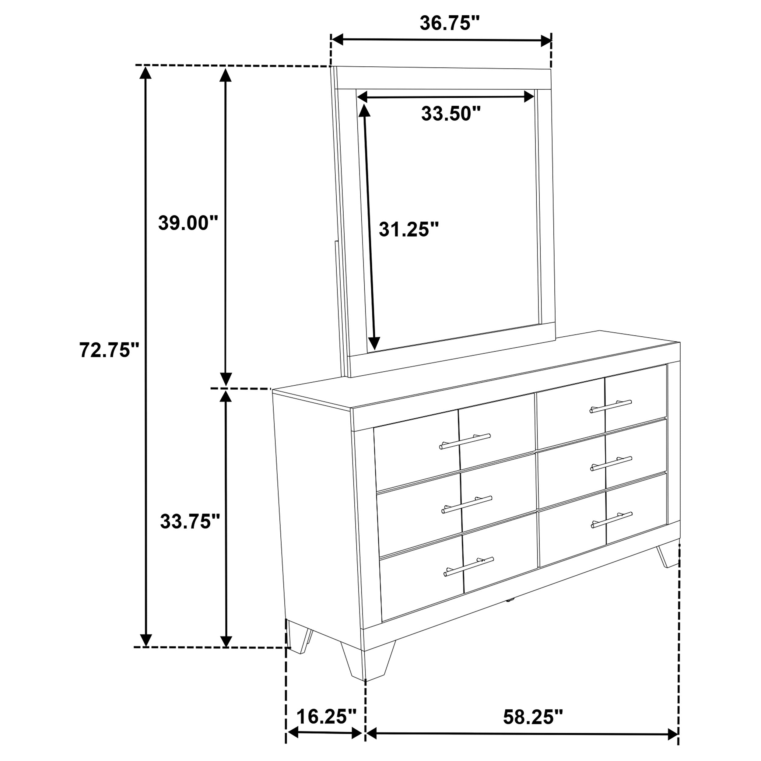 Trenton 6-drawer Bedroom Dresser With Mirror Rustic Cream-