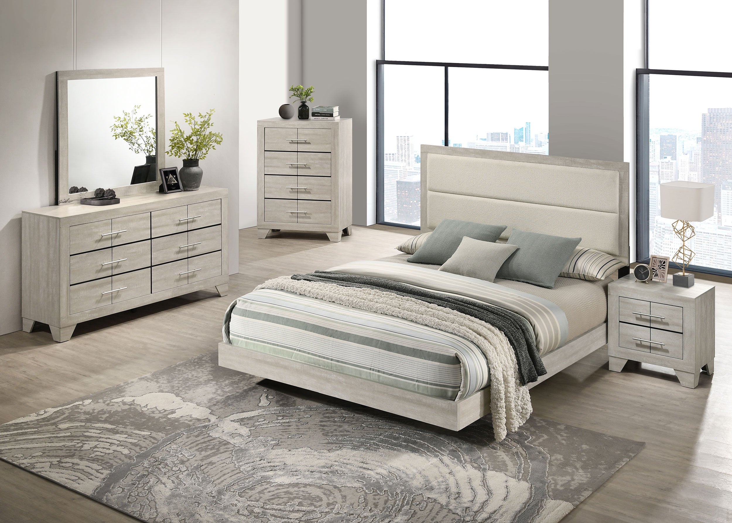 Trenton 4-drawer Bedroom Chest of Drawers Rustic Cream-