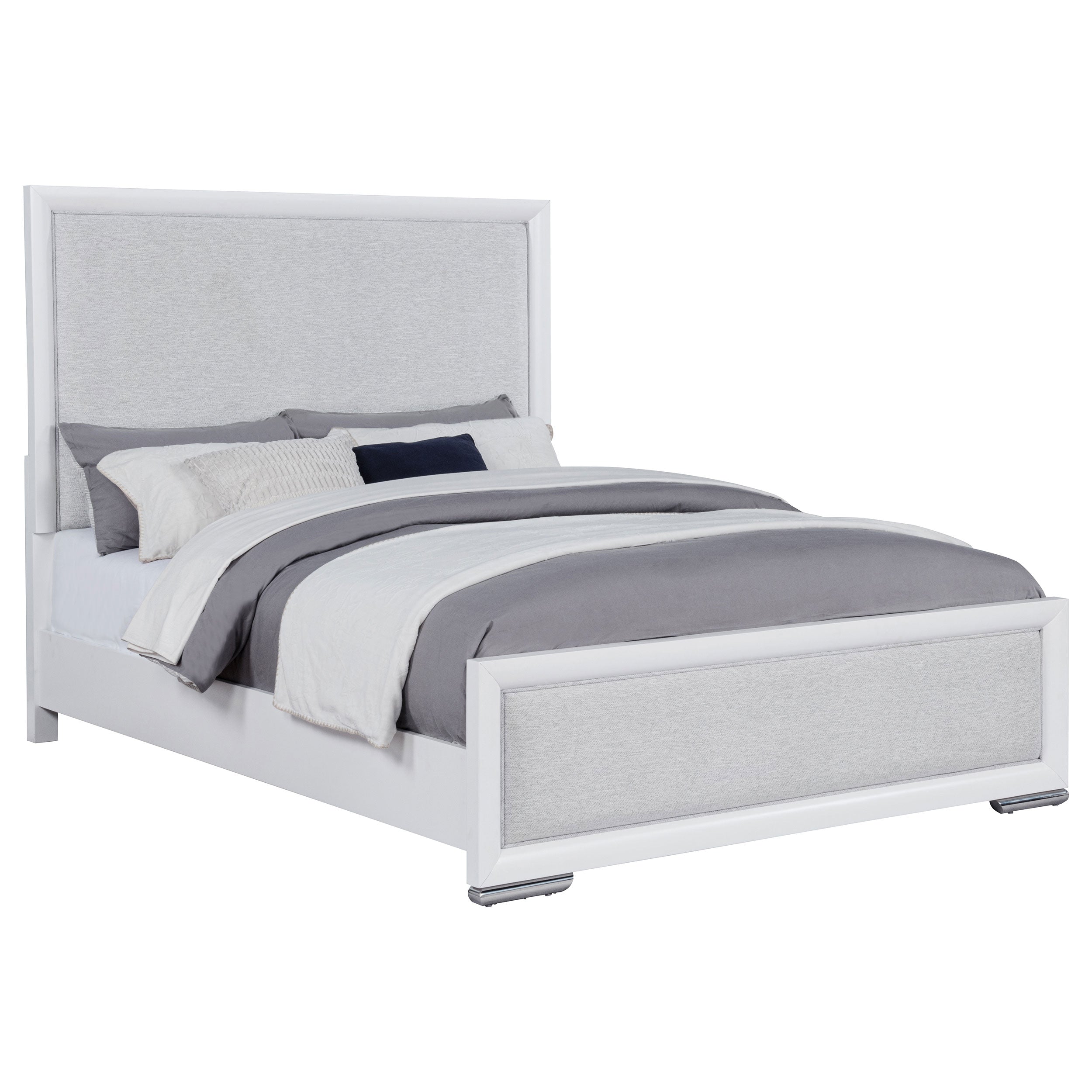 Gracemont 57-inch Queen Panel Bed Grey and White-
