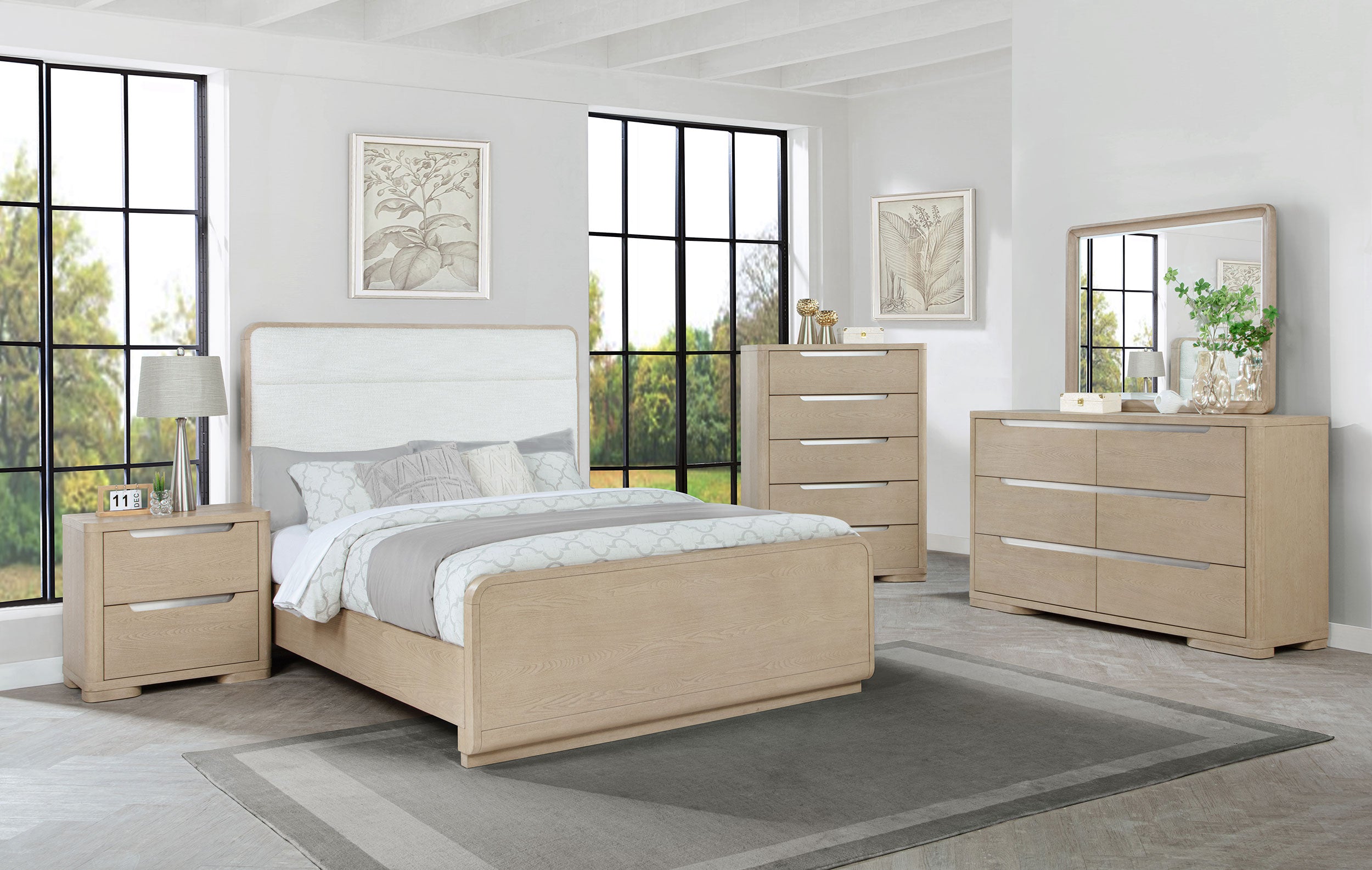 Ladera 6-drawer Bedroom Dresser and Mirror Light Elm-