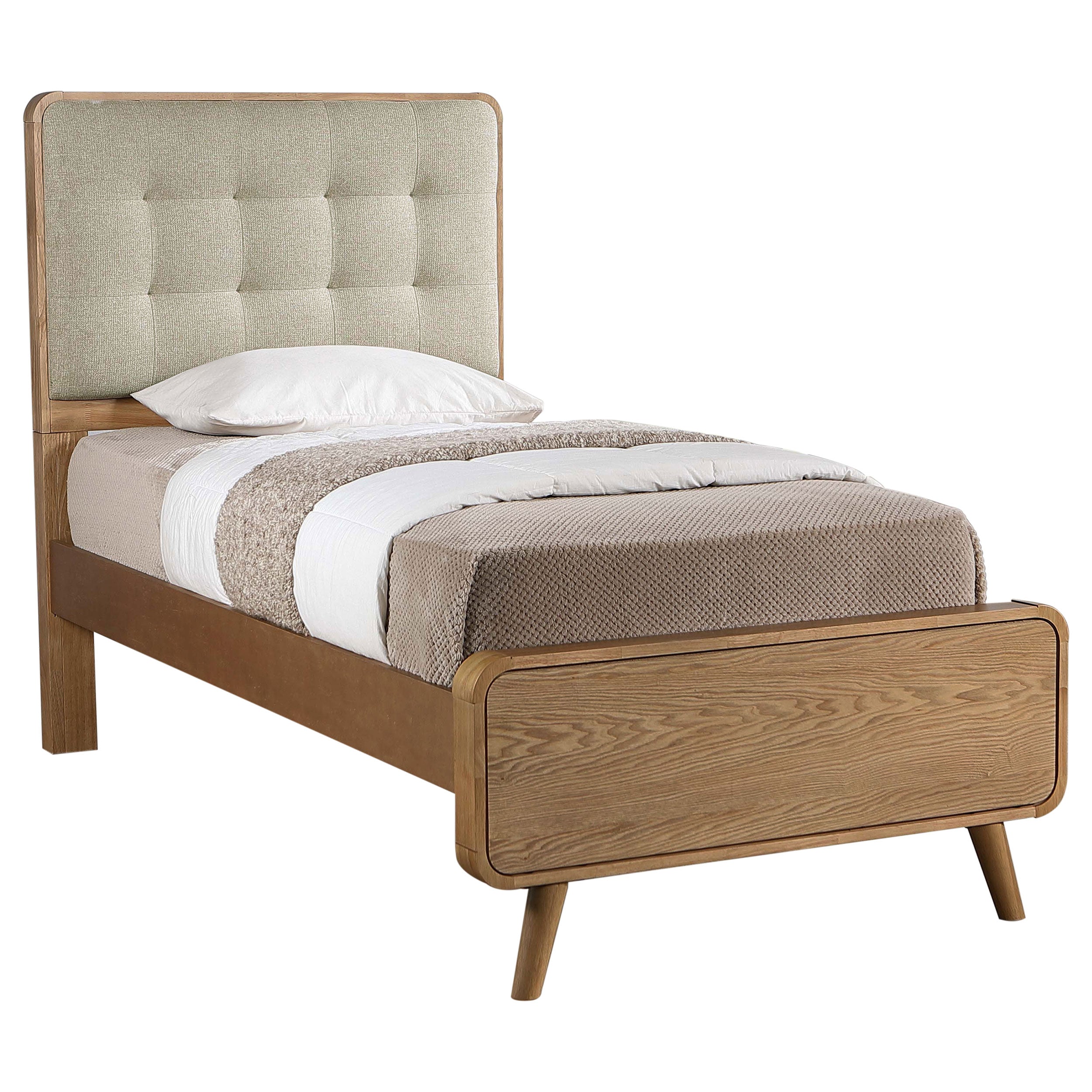 Robyn Wood Twin Platform Bed Light Ash-