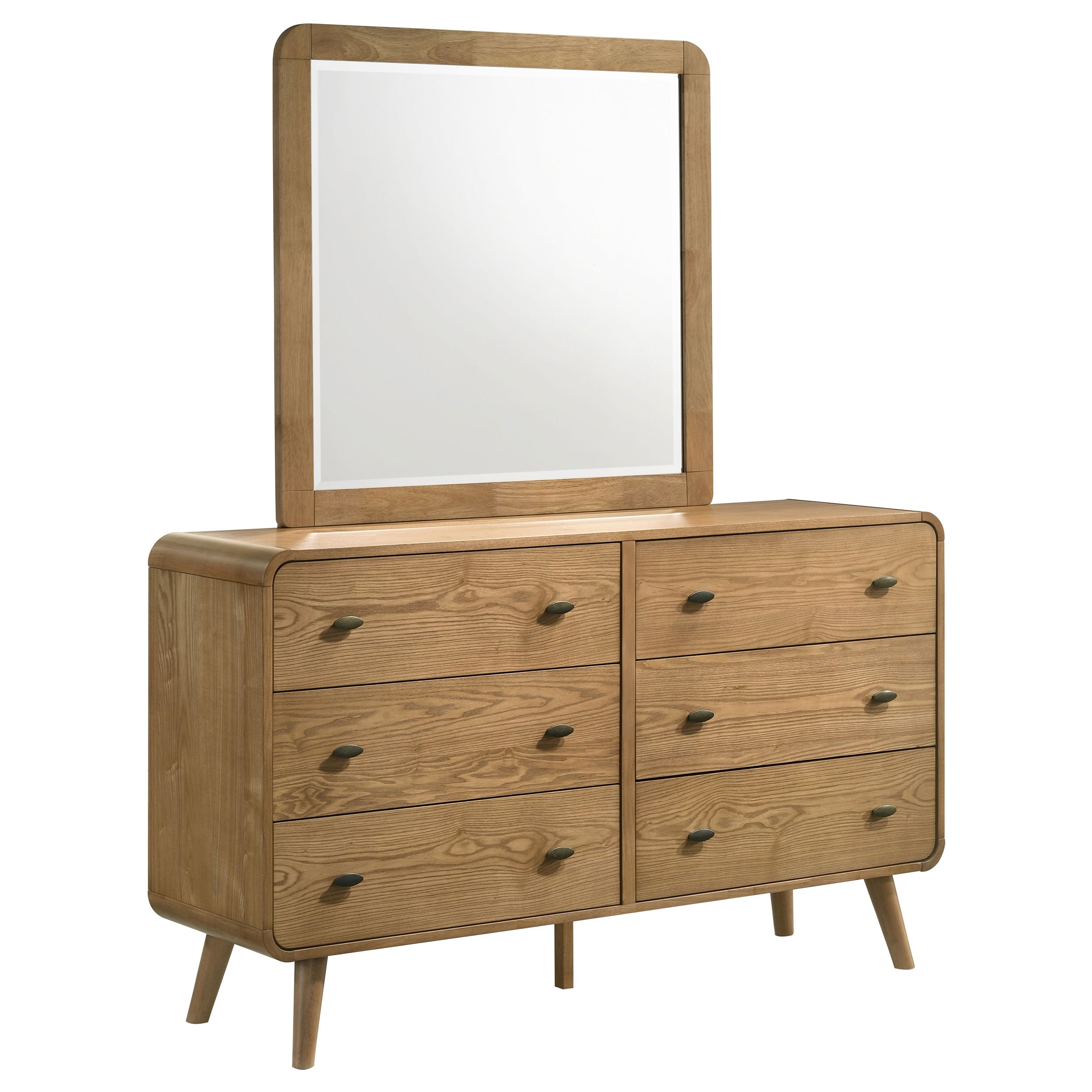 Robyn 6-drawer Bedroom Dresser and Mirror Light Ash-