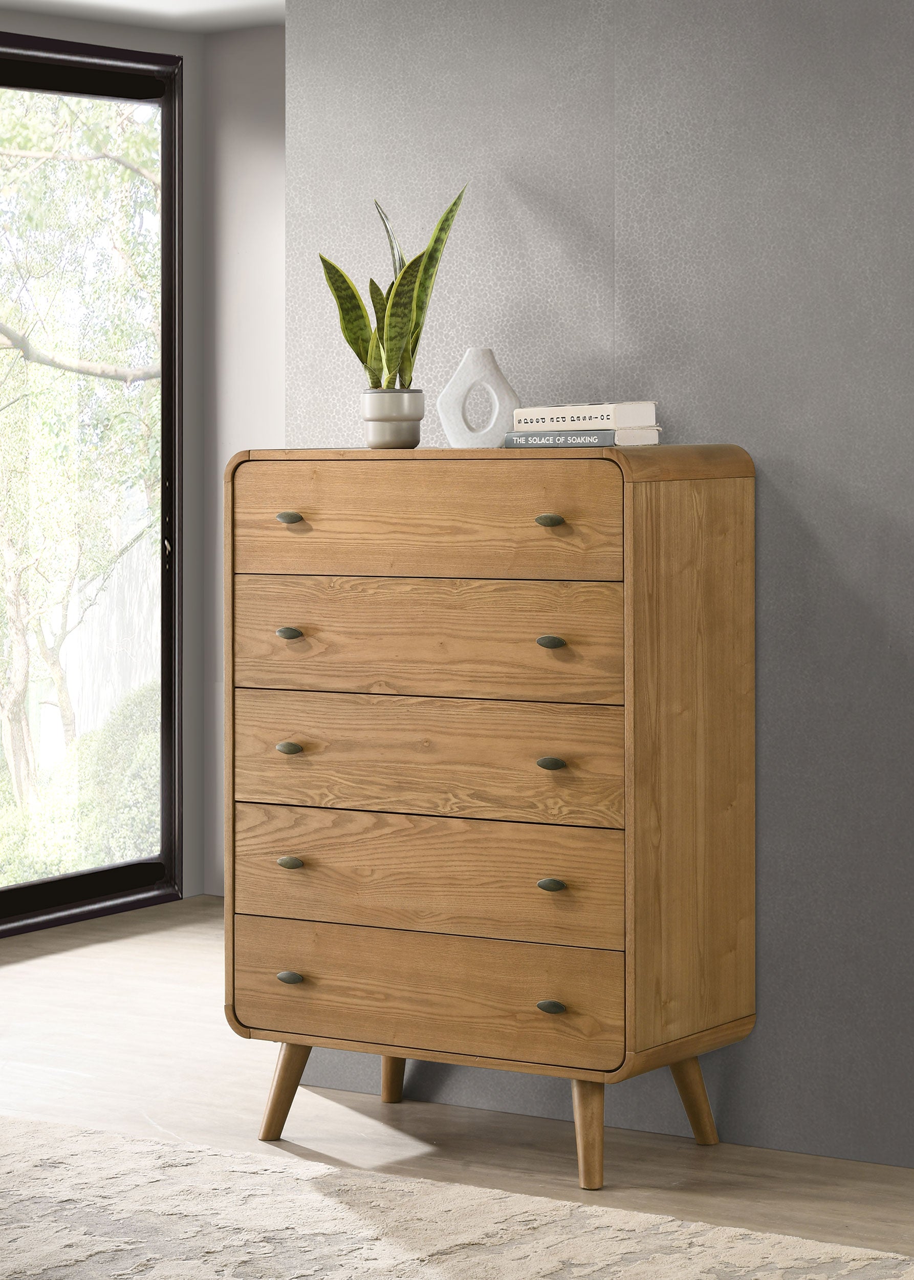 Robyn 5-drawer Bedroom Chest of Drawers Light Ash-