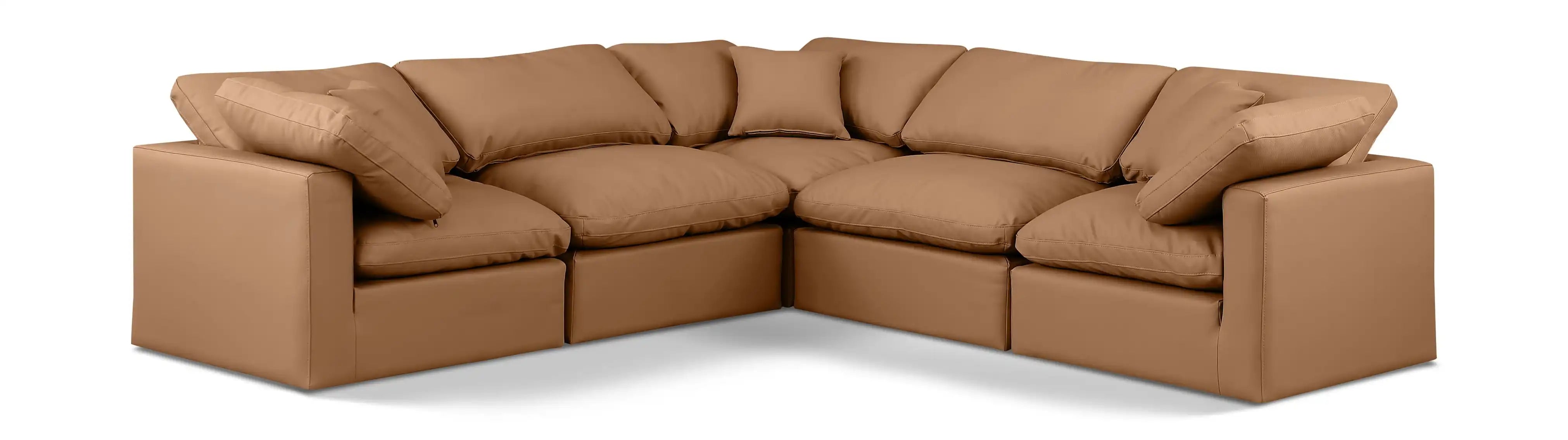 Indulge - Faux Leather 5 Piece Modular Corner Sectional - Best Buy Furniture