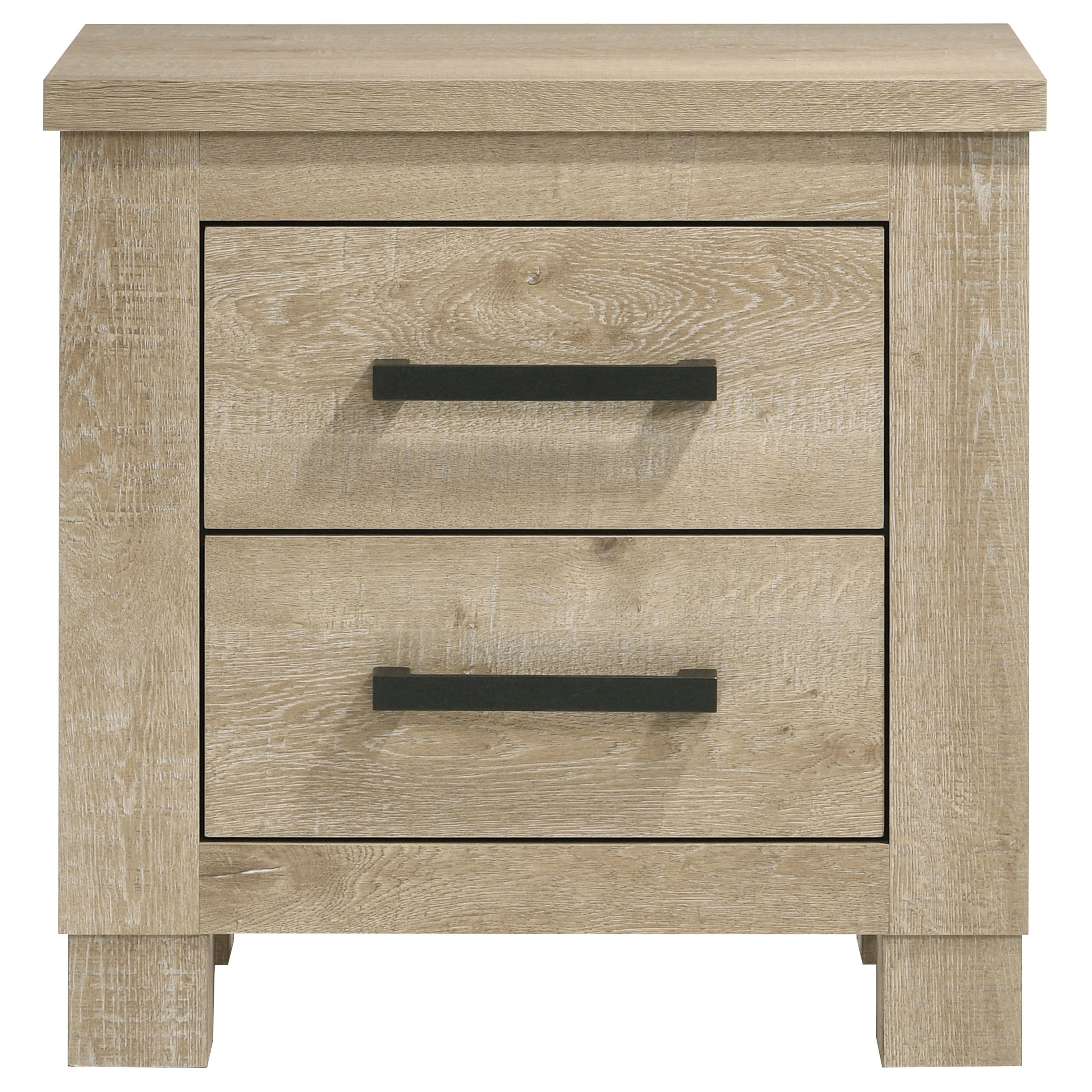Oakglen 2-drawer Nightstand Bedside Table Weathered Oak-