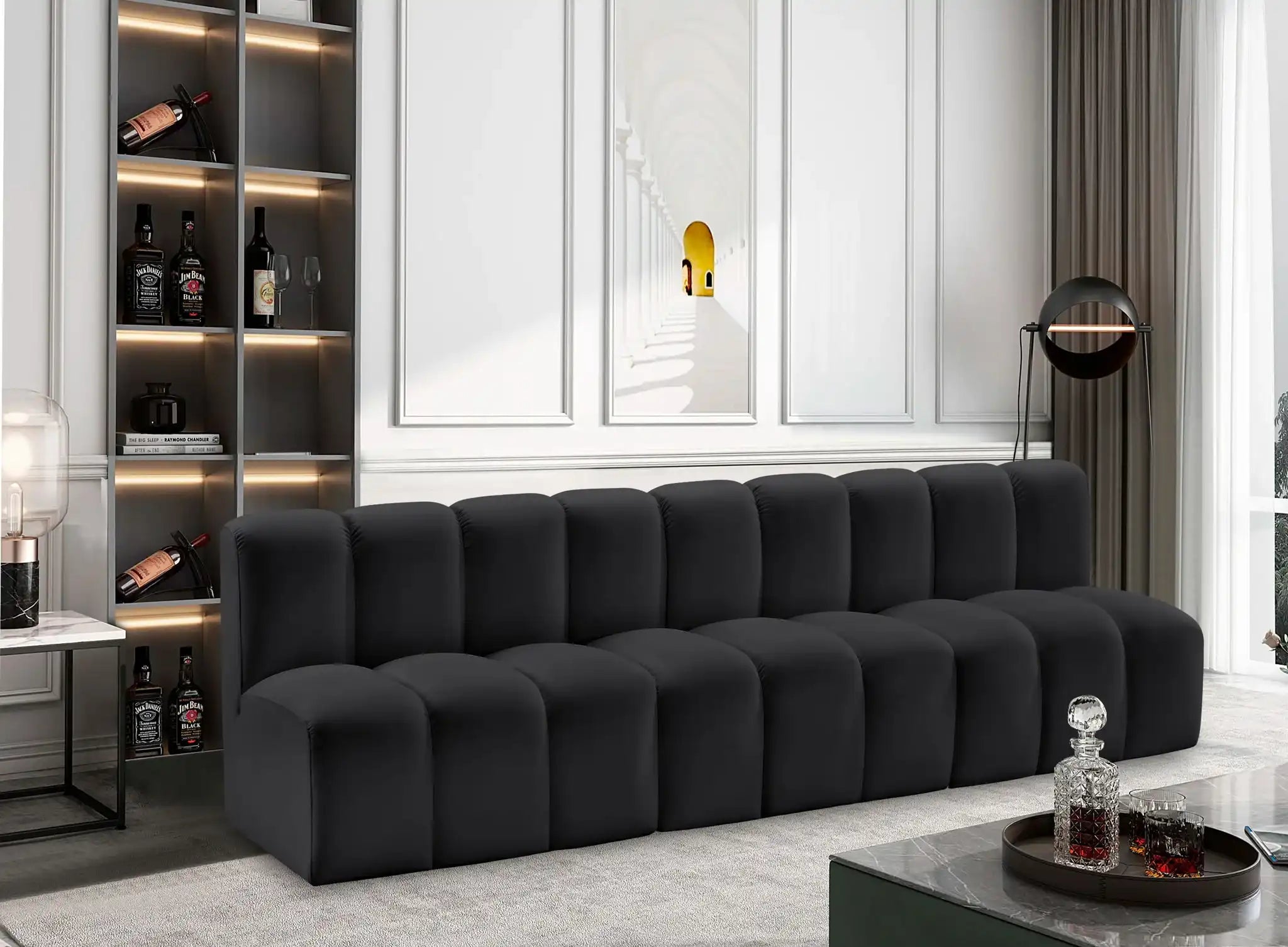 Arc - Faux Leather 3 Seats Modular Sofa