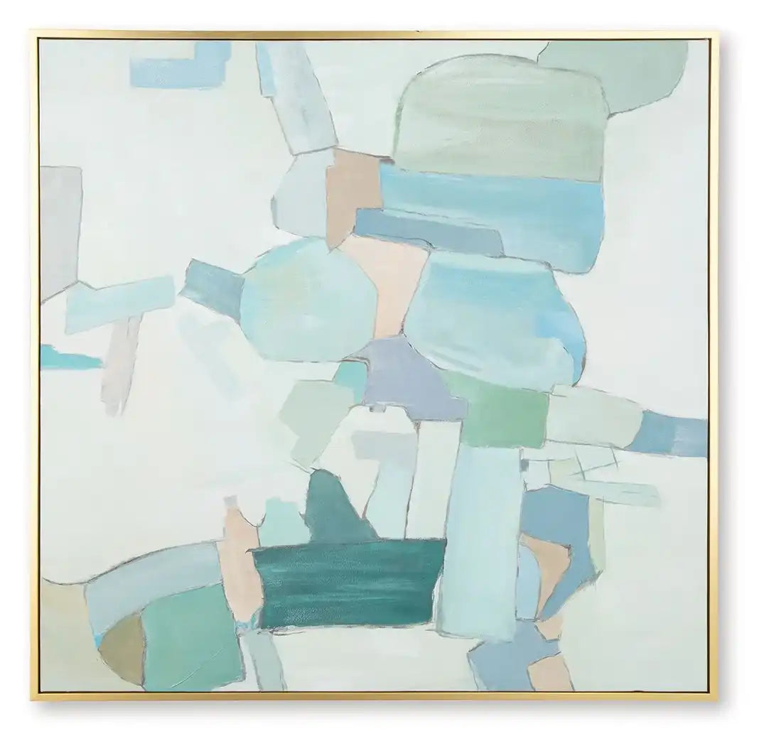 Wynburn - Wall Art - White / Blue / Green - Best Buy Furniture