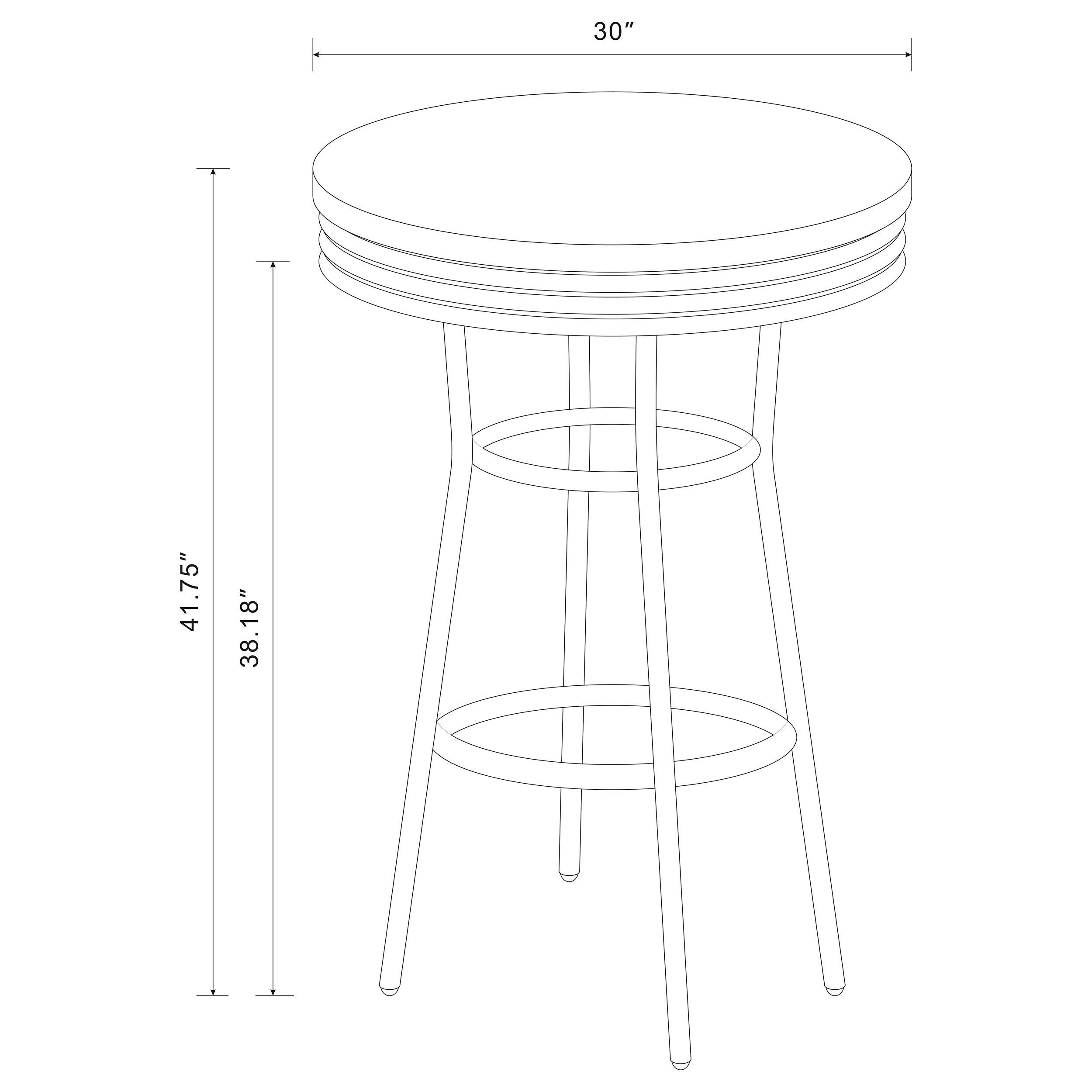 Retro Round 30-inch 1950's Bistro Pub Height Bar Table White-CoasterEveryday