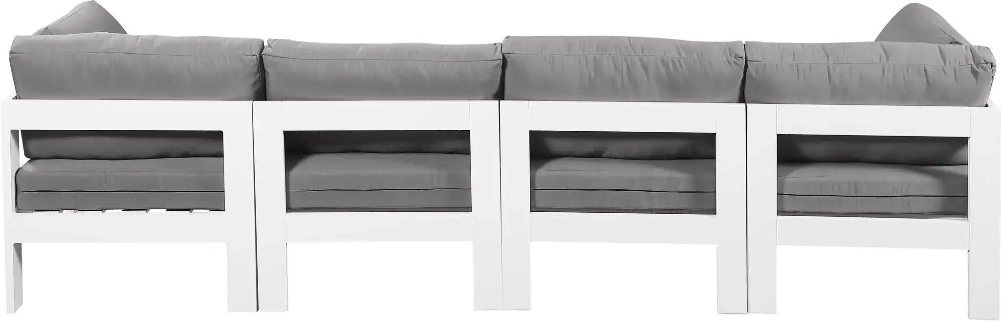 Nizuc - Outdoor Patio 4 Seat Modular Sofa With White Frame