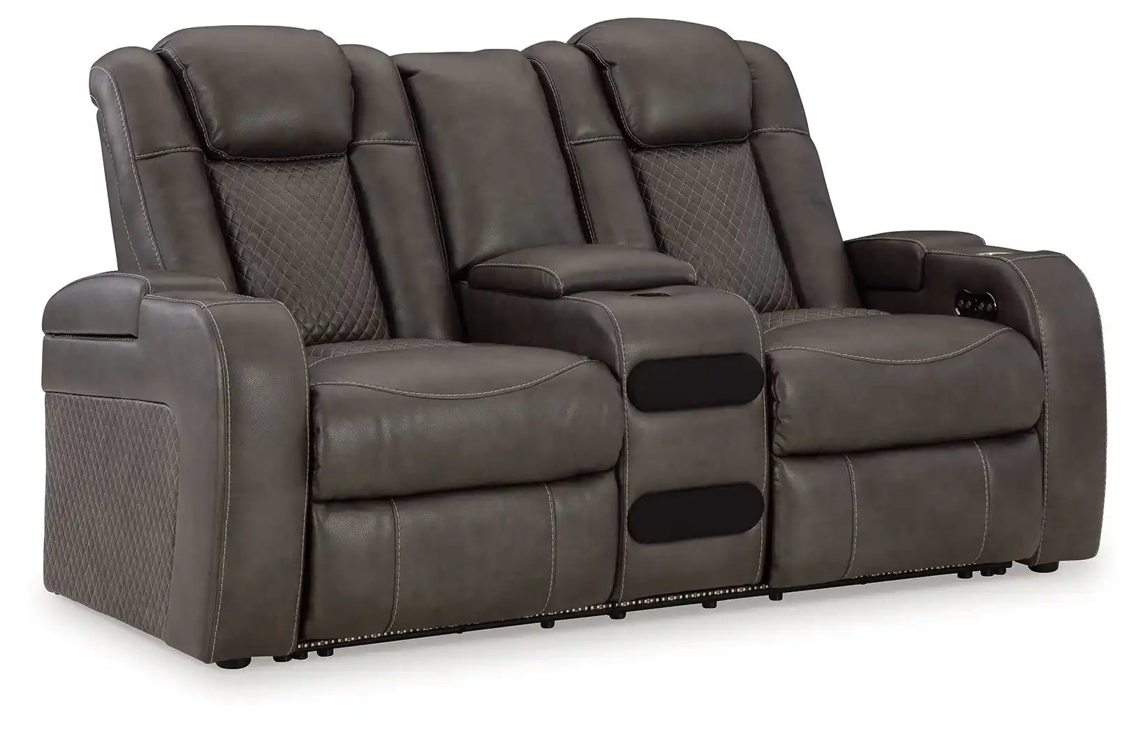 Fyne-dyme - Power Reclining Loveseat With Console/Adj Hdrst - Best Buy Furniture