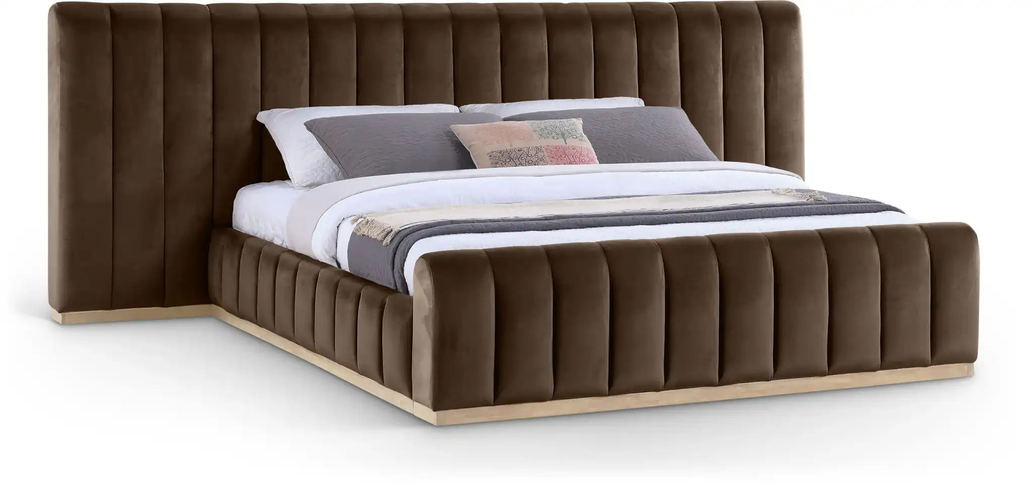 Amara - Velvet Upholstered Bed - Best Buy Furniture
