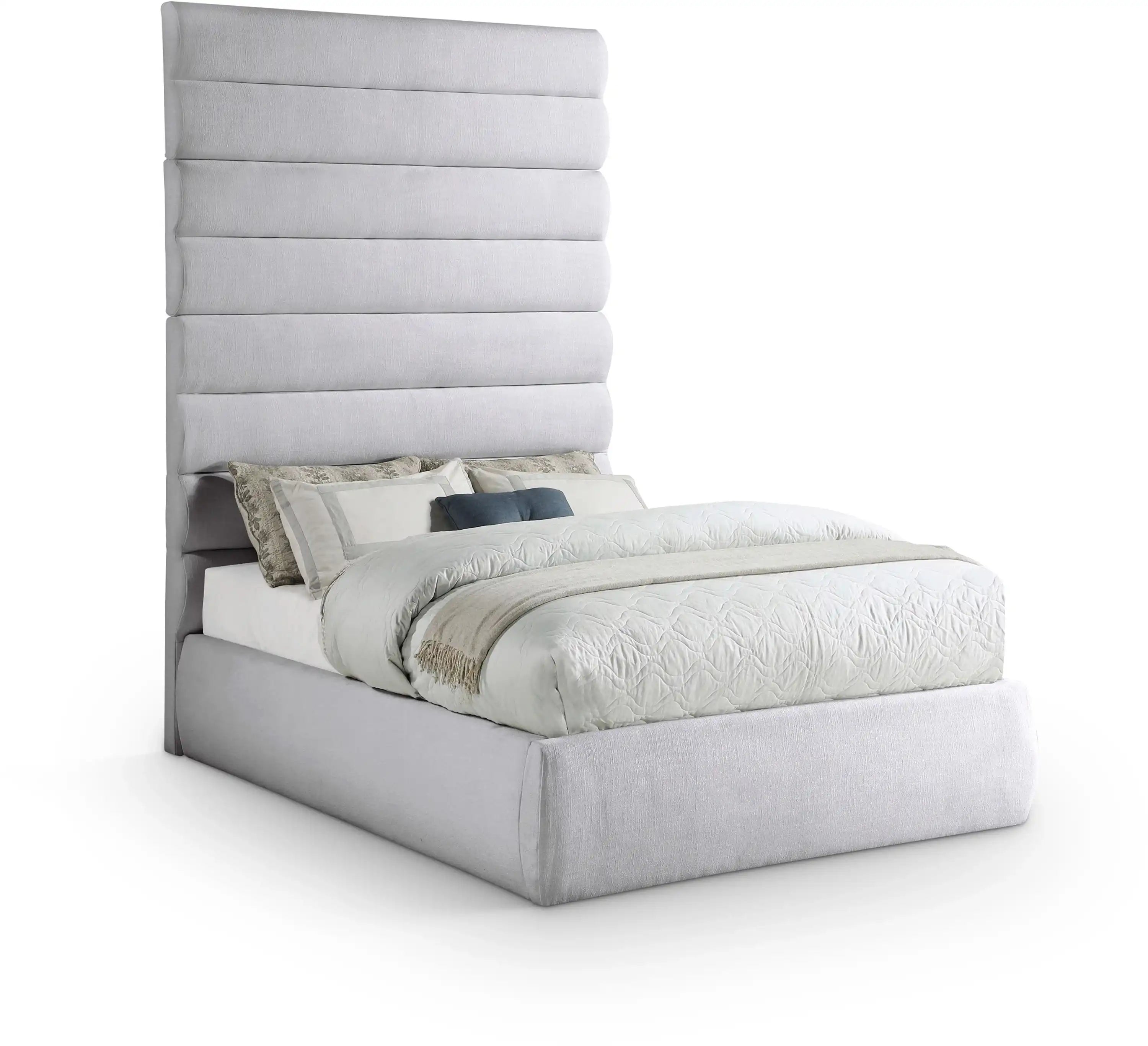 Adam - Linen Fabric Bed With 89" Headboard - Best Buy Furniture