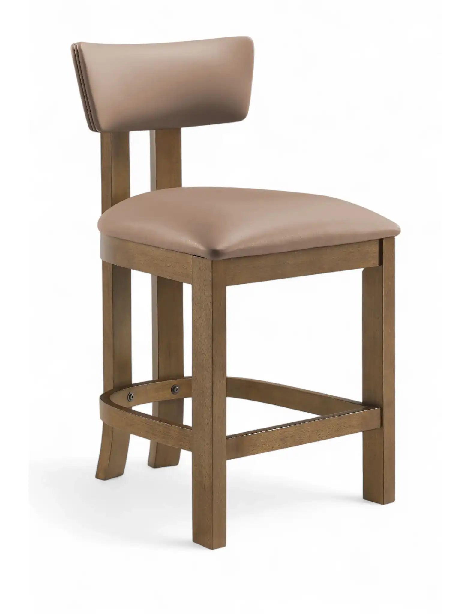Lavrin - Vegan Leather Upholstered Counter Stool (Set of 2) - Walnut Base - Best Buy Furniture