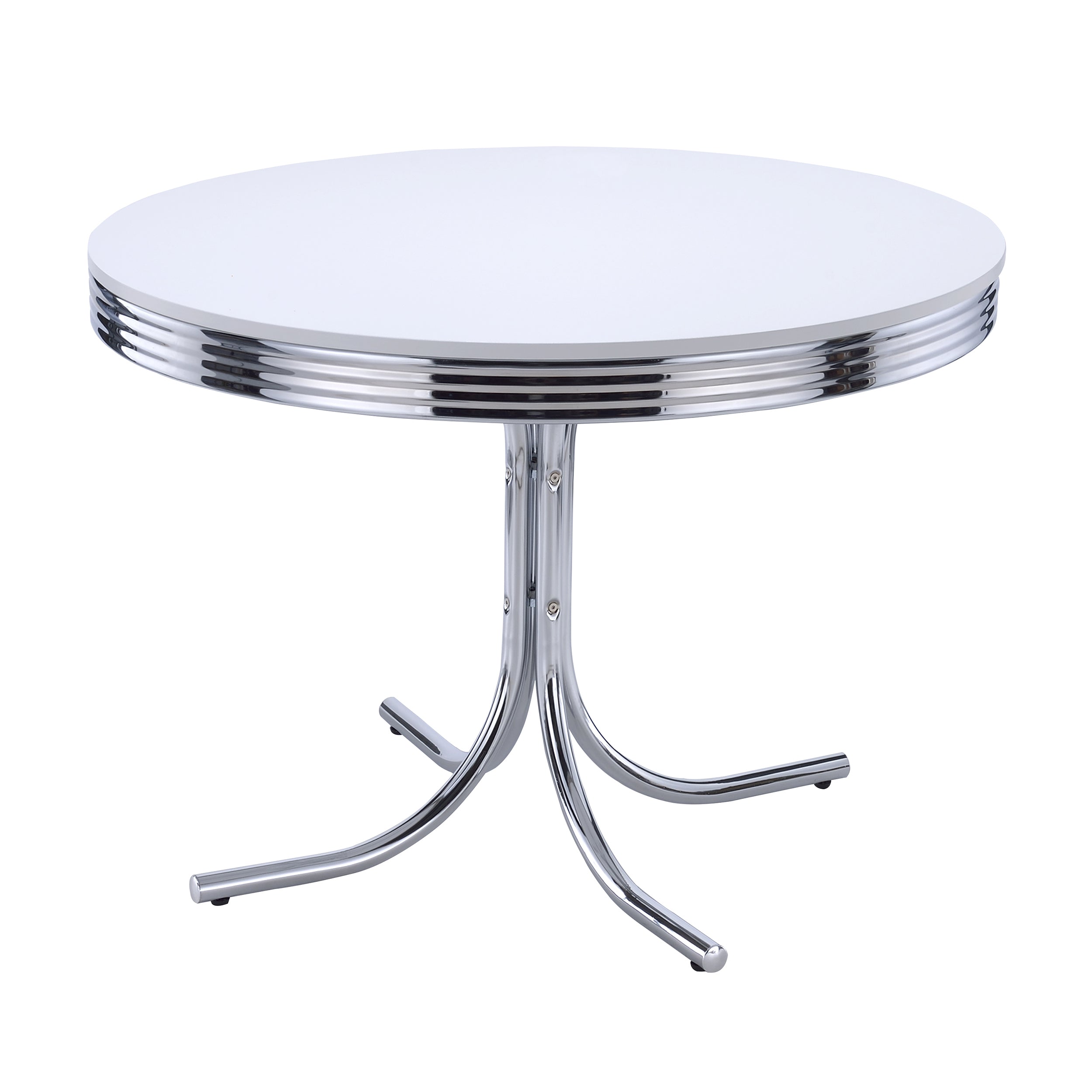 Retro 5-piece Round Dining Table Set White and Black-CoasterEveryday