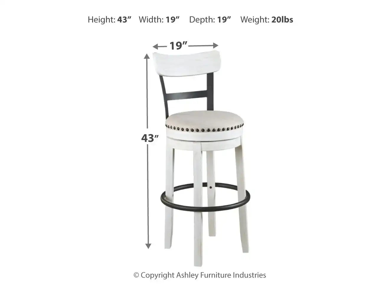 Valebeck - Tall Upholstered Swivel Barstool - Best Buy Furniture