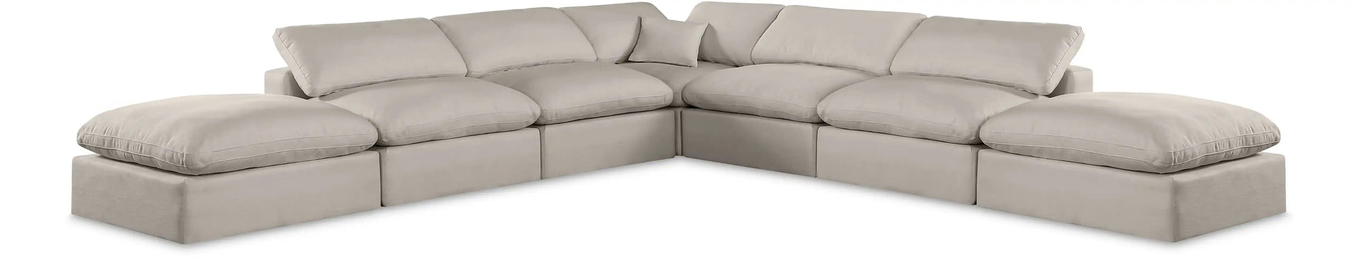 Comfy - 7 Piece Linen Modular Corner Sectional - Best Buy Furniture