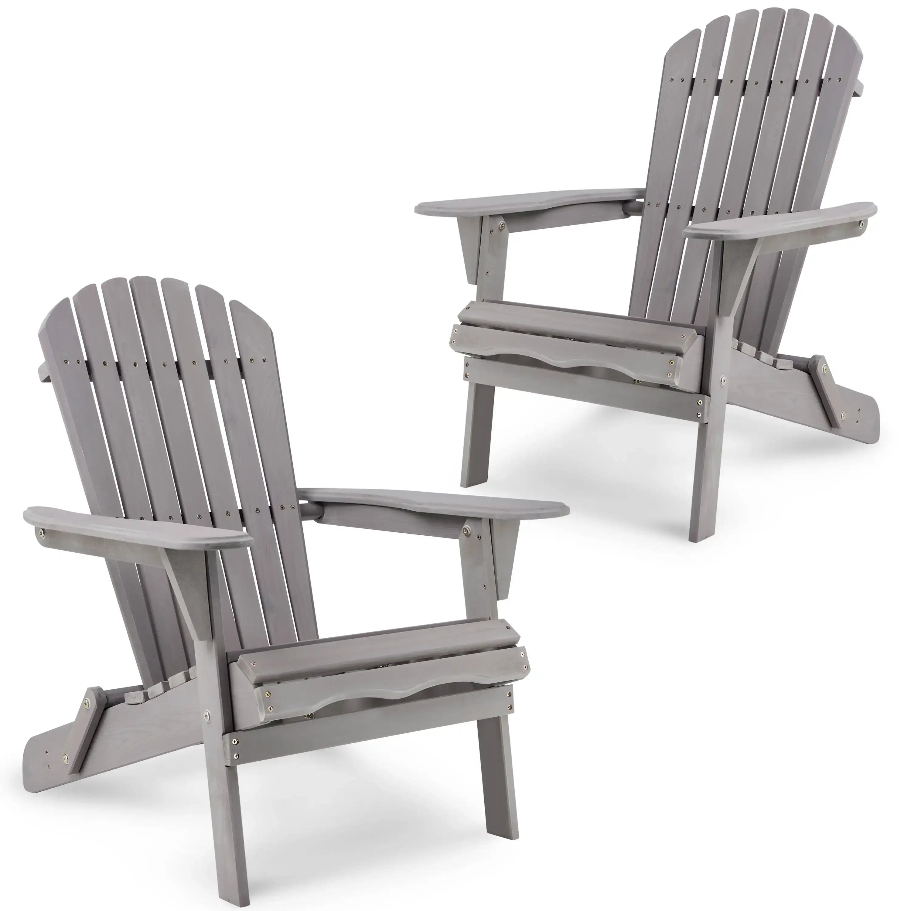 Set of 2 Solid Cedar Wood Adirondack Chairs, Outdoor Lounge - Best Buy Furniture