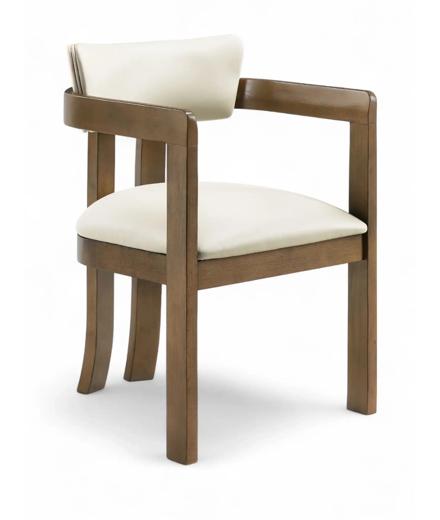 Lavrin - Vegan Leather Upholstered Dining Arm Chair (Set of 2) - Walnut Base - Best Buy Furniture