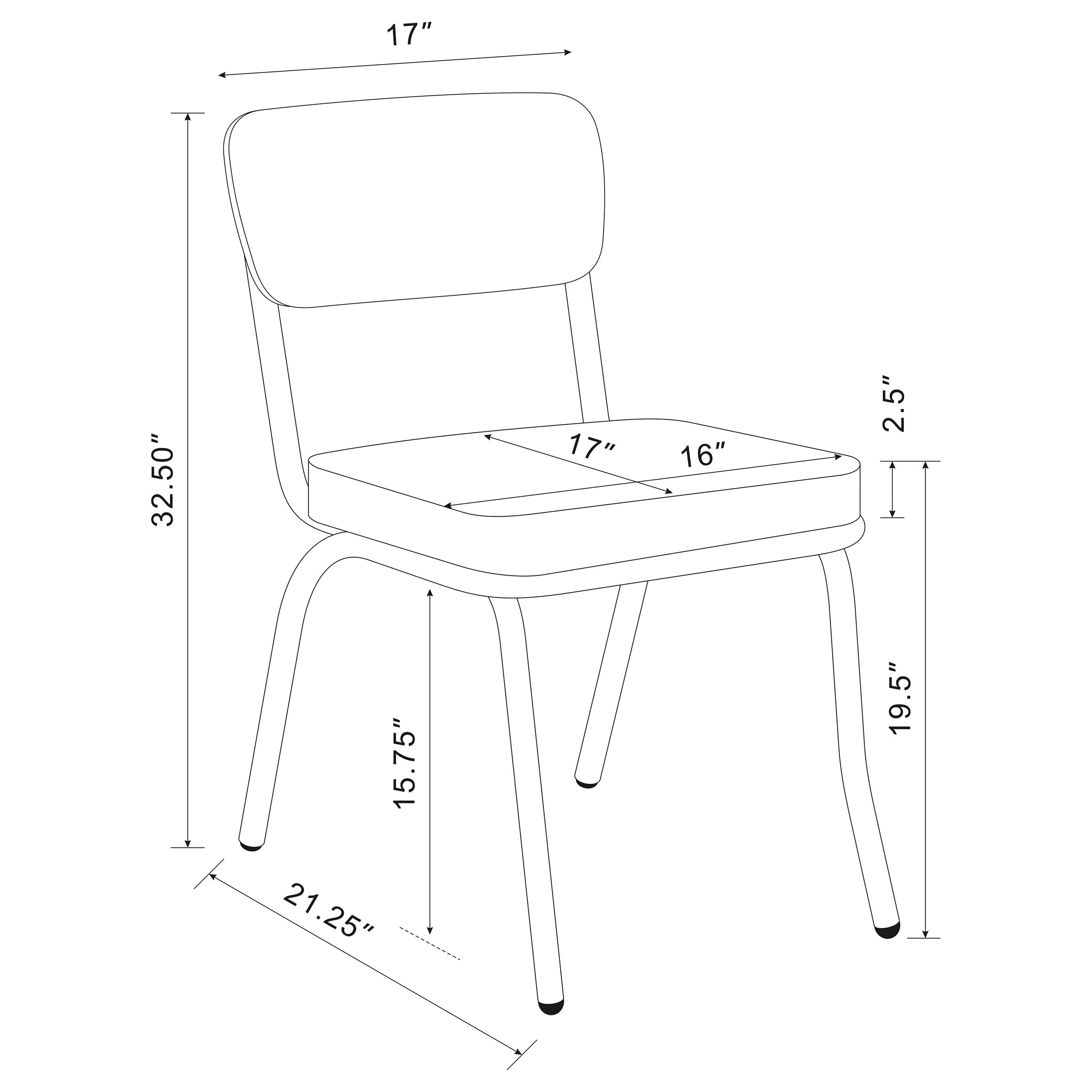 Retro Upholstered Dining Side Chair Red (Set of 2)-CoasterEveryday