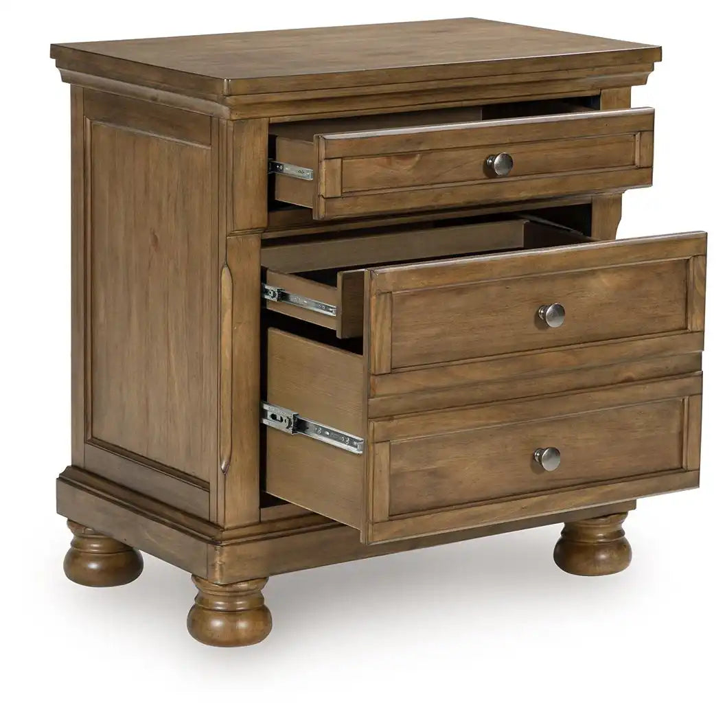 Feddinger - Two Drawer Night Stand - Medium Brown - Best Buy Furniture
