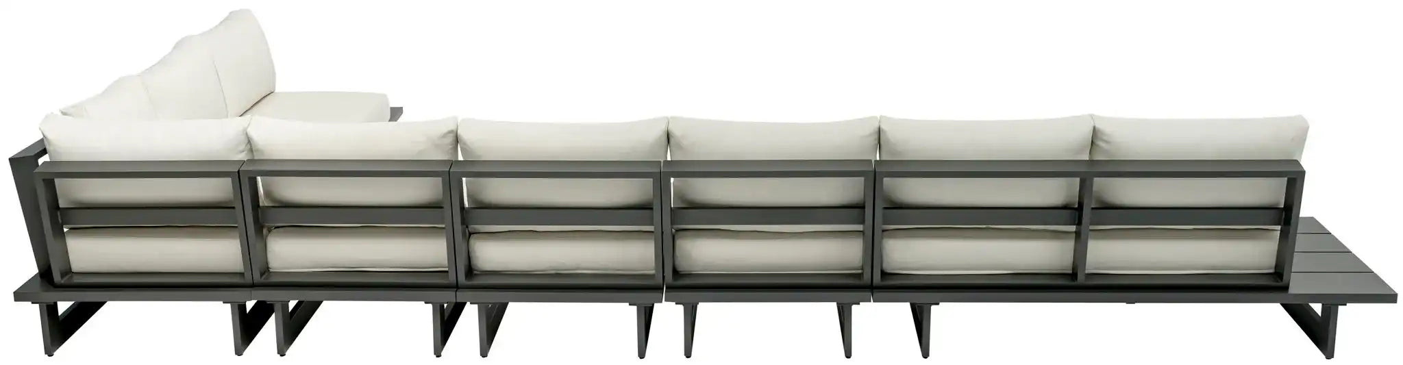 Maldives - 6 Piece Water Resistant Outdoor Patio Modular Sectional With Gray Base