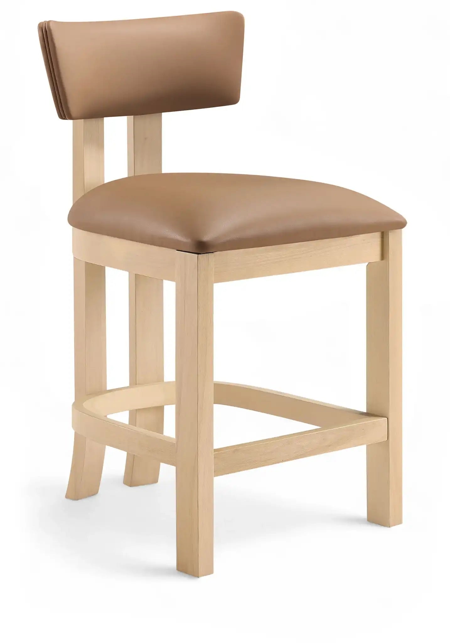 Lavrin - Vegan Leather Counter Stool (Set of 2) - Natural Base - Best Buy Furniture