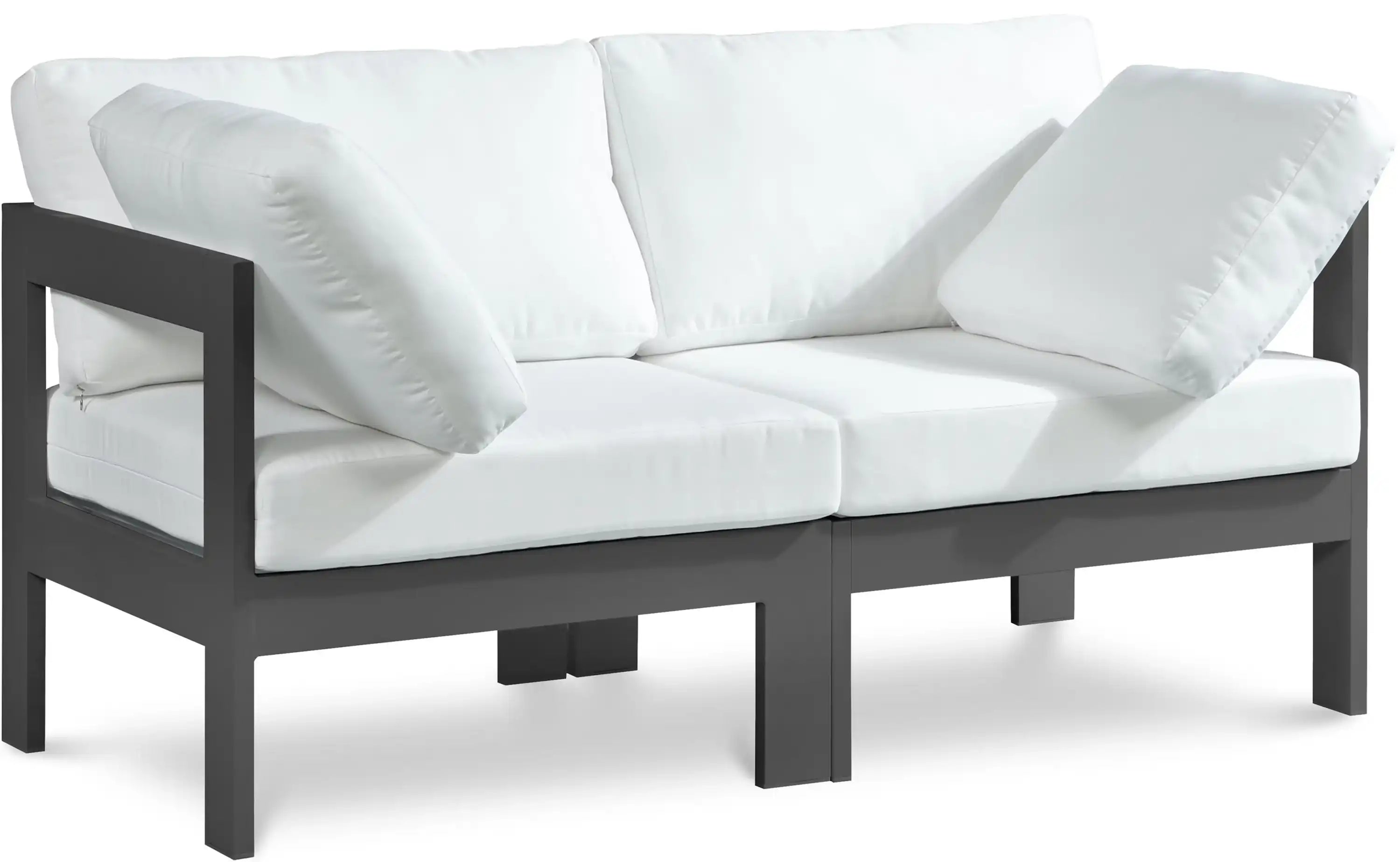 Nizuc - Outdoor Patio 2 Seat Modular Sofa With Gray Frame - Best Buy Furniture