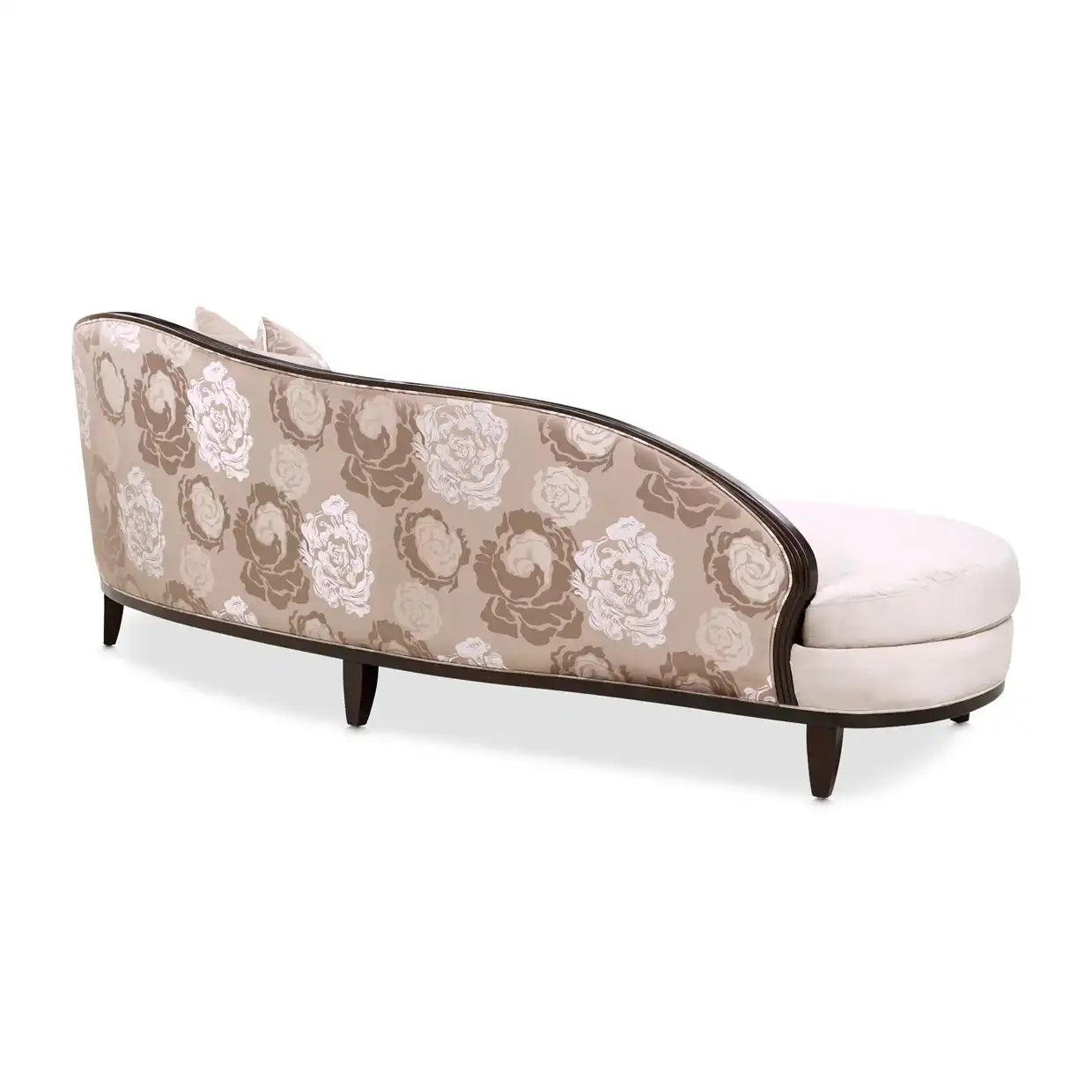 Camellia Field - Asymmetrical Velvet Sofa - Beige / Dark Brown - Best Buy Furniture