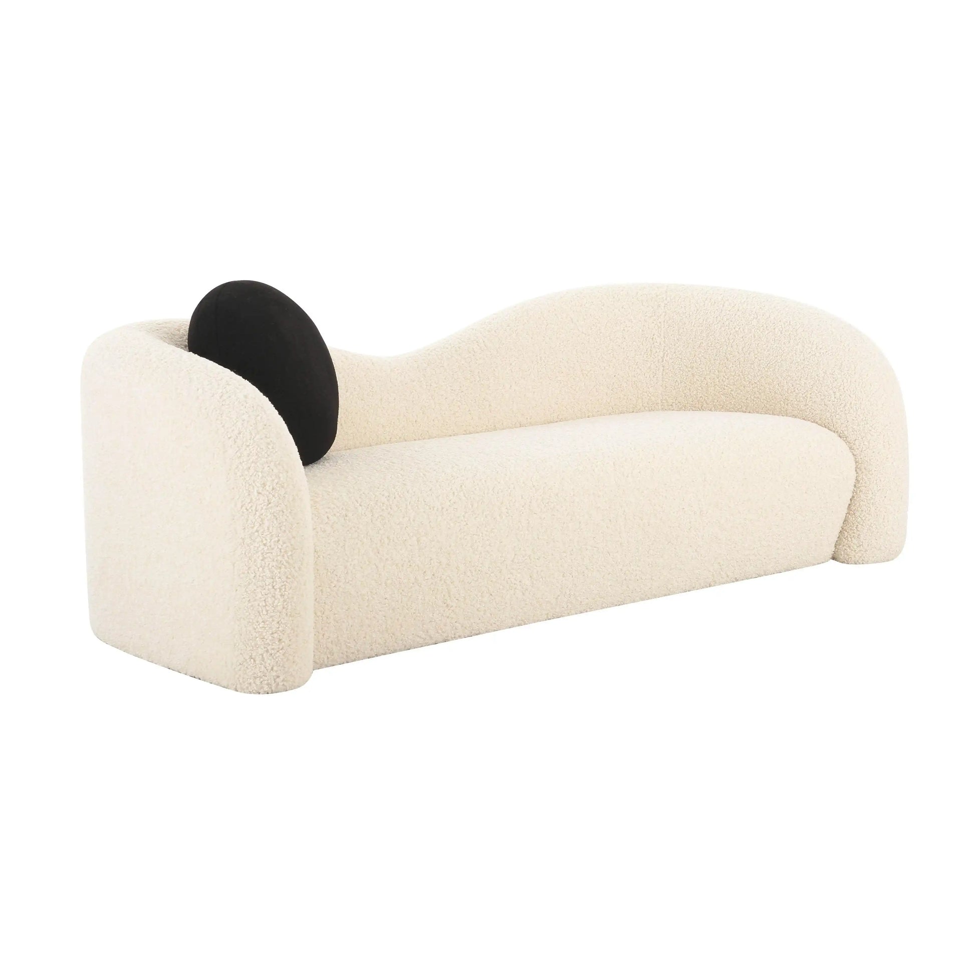 Leonie - Sofa Faux Shearling - Beige - Best Buy Furniture