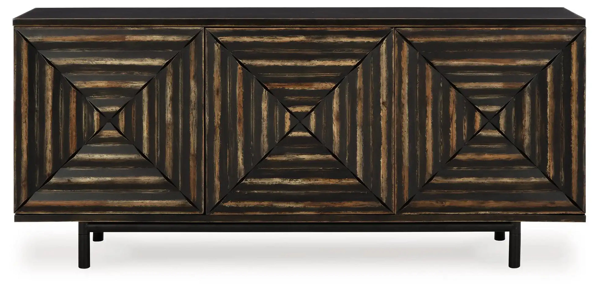 Fair Ridge - Accent Cabinet - Distressed Black - Best Buy Furniture