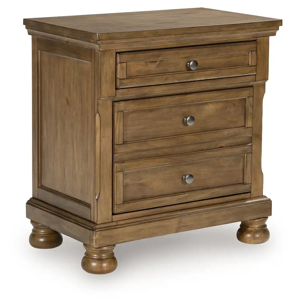 Feddinger - Two Drawer Night Stand - Medium Brown - Best Buy Furniture