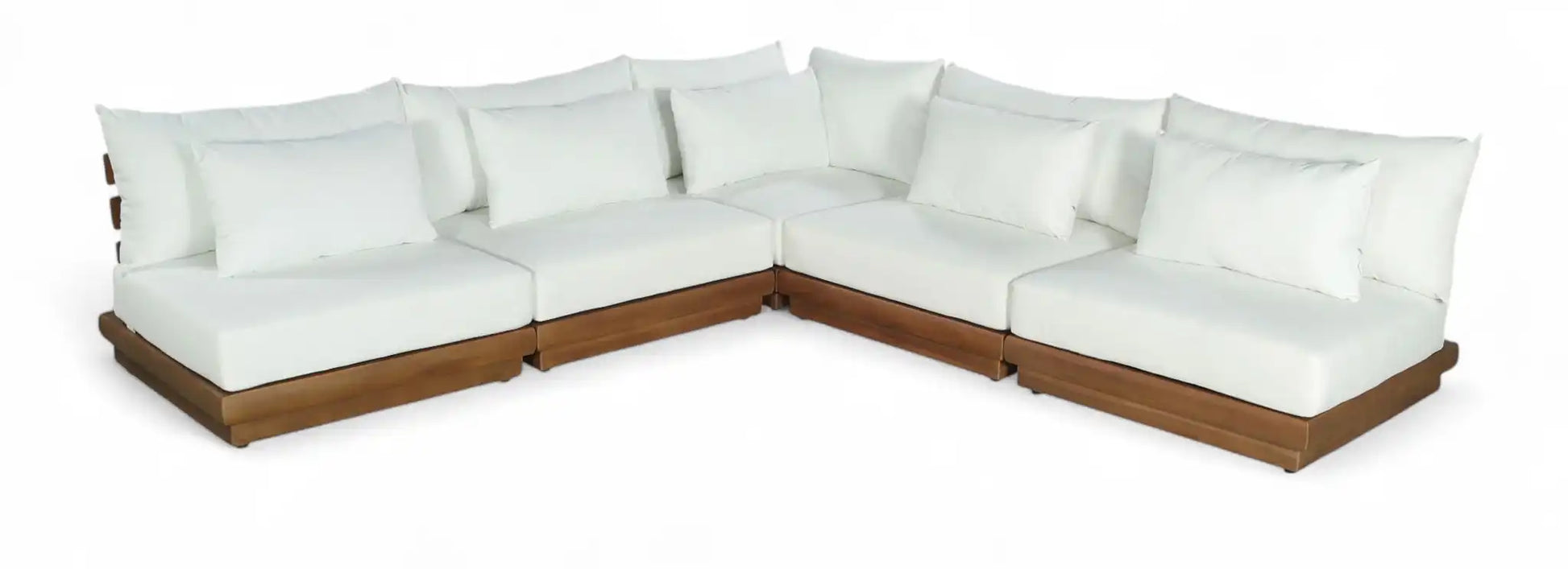 Mirella - 5 Piece Water Resistant Fabric Upholstered Outdoor Patio Modular Sectional - Best Buy Furniture