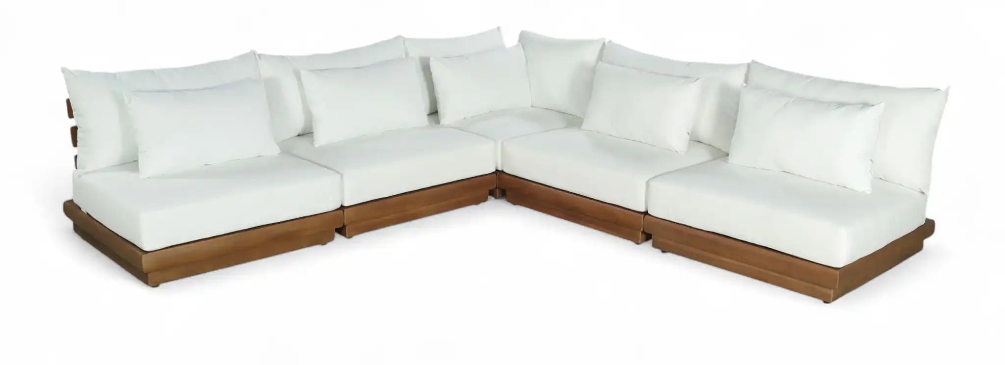 Mirella - 5 Piece Water Resistant Fabric Upholstered Outdoor Patio Modular Sectional - Best Buy Furniture