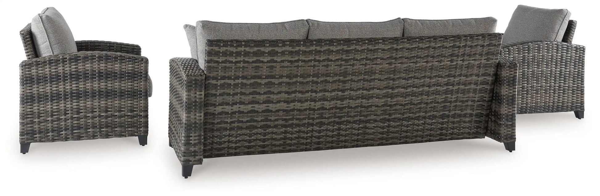 Oasis Court - Sofa, Chairs, Table Set (Set of 4) - Gray - Best Buy Furniture