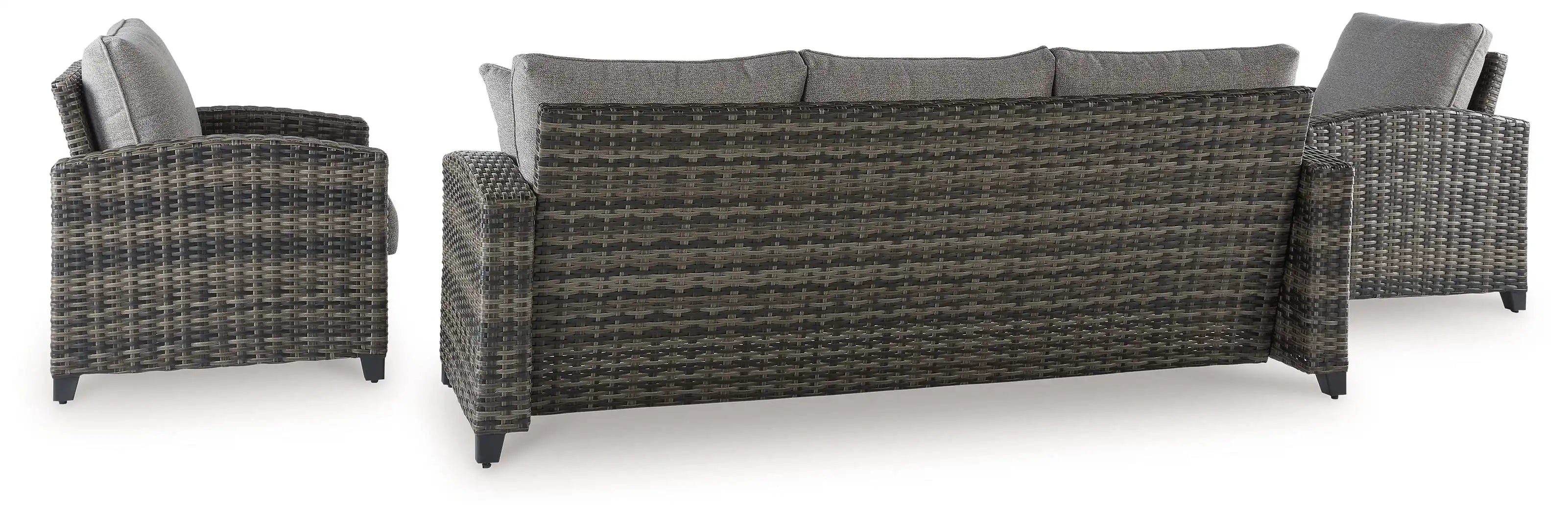 Oasis Court - Sofa, Chairs, Table Set (Set of 4) - Gray - Best Buy Furniture