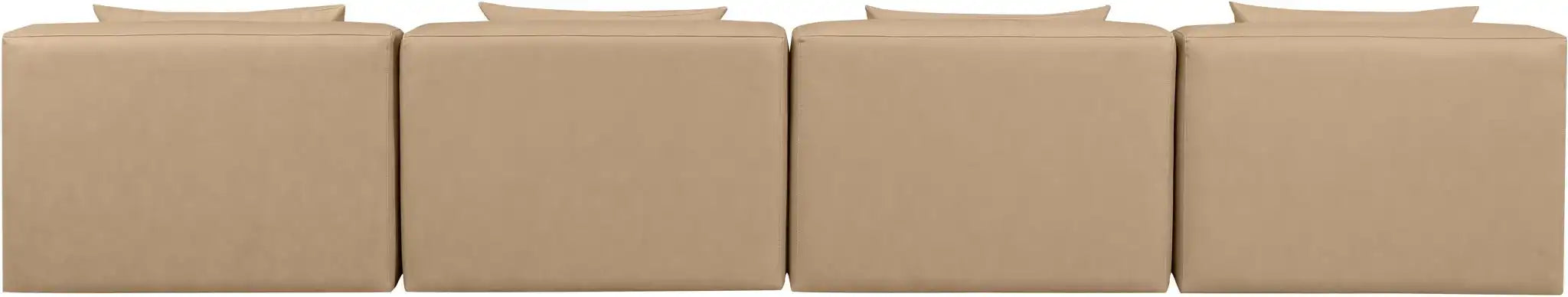 Cube - Modular 4 Piece Armless Sofa - Tan