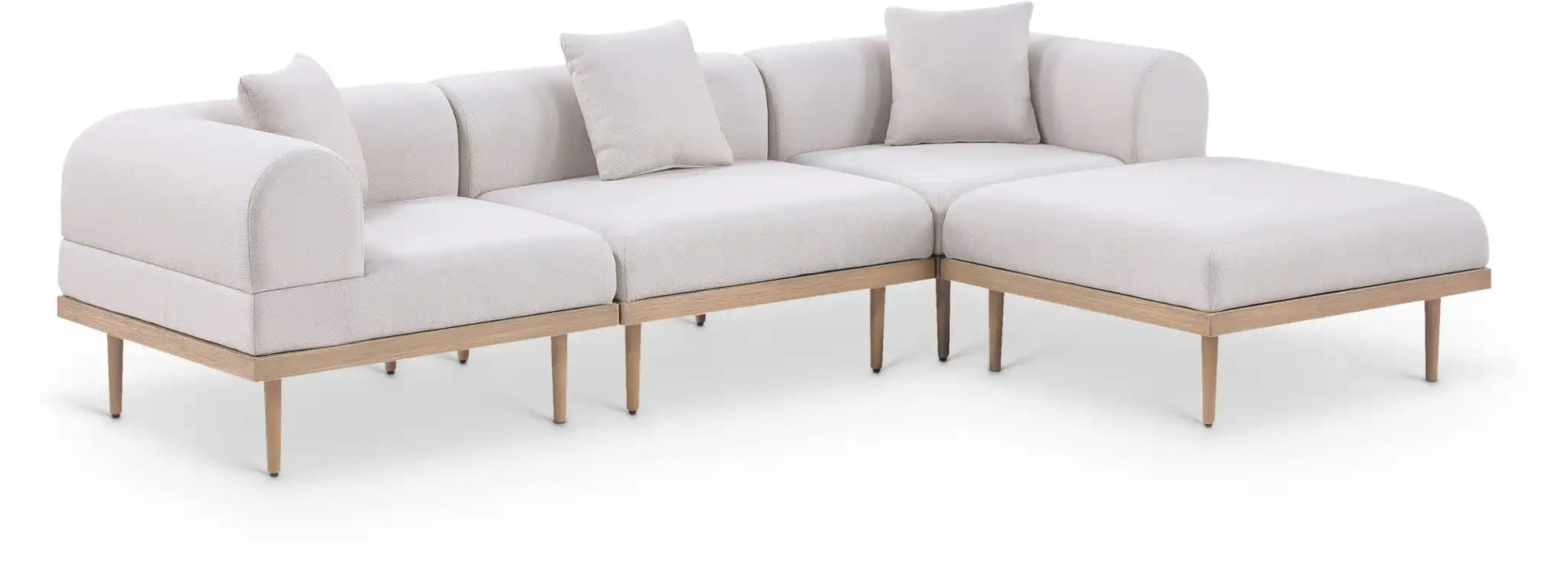 Laguna - 4 Piece 106.5" Upholstered Outdoor Patio Modular Sectional - Best Buy Furniture