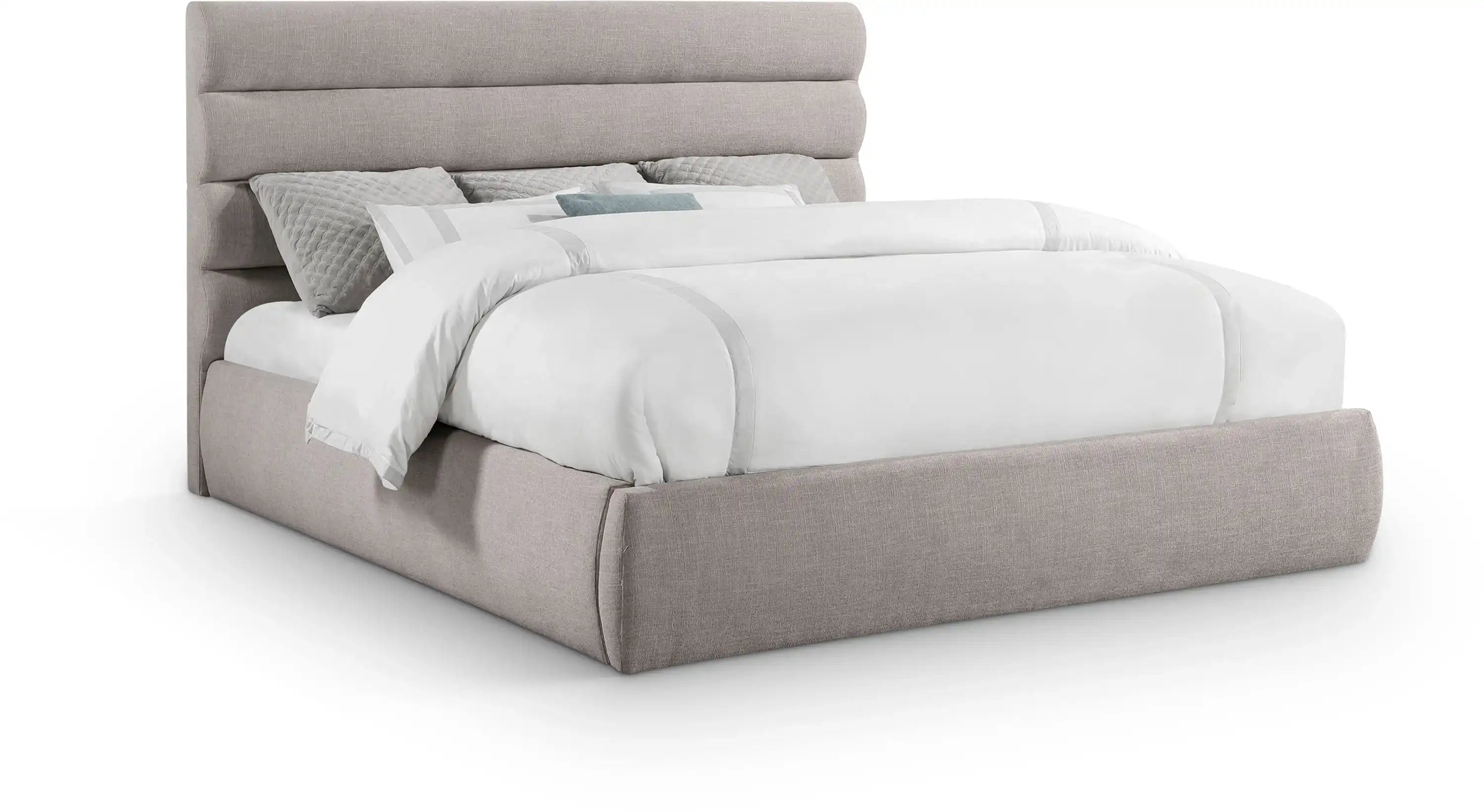 Adam - Linen Fabric Bed With 52" Headboard - Best Buy Furniture