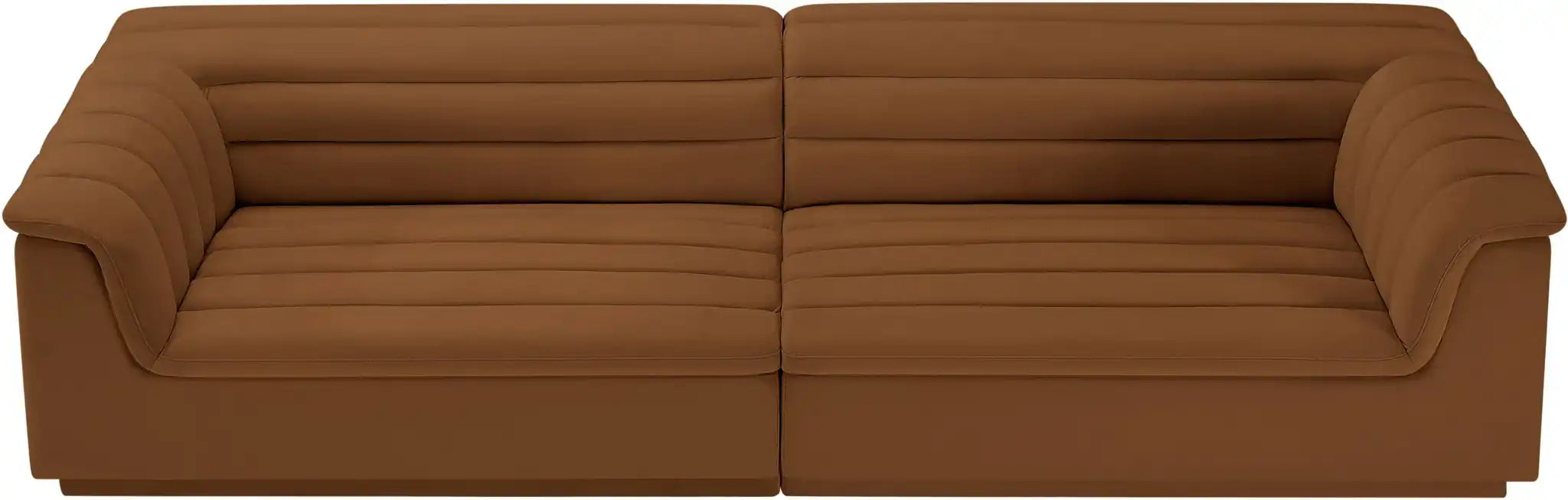 Cascade - Velvet Modular Sofa - Saddle